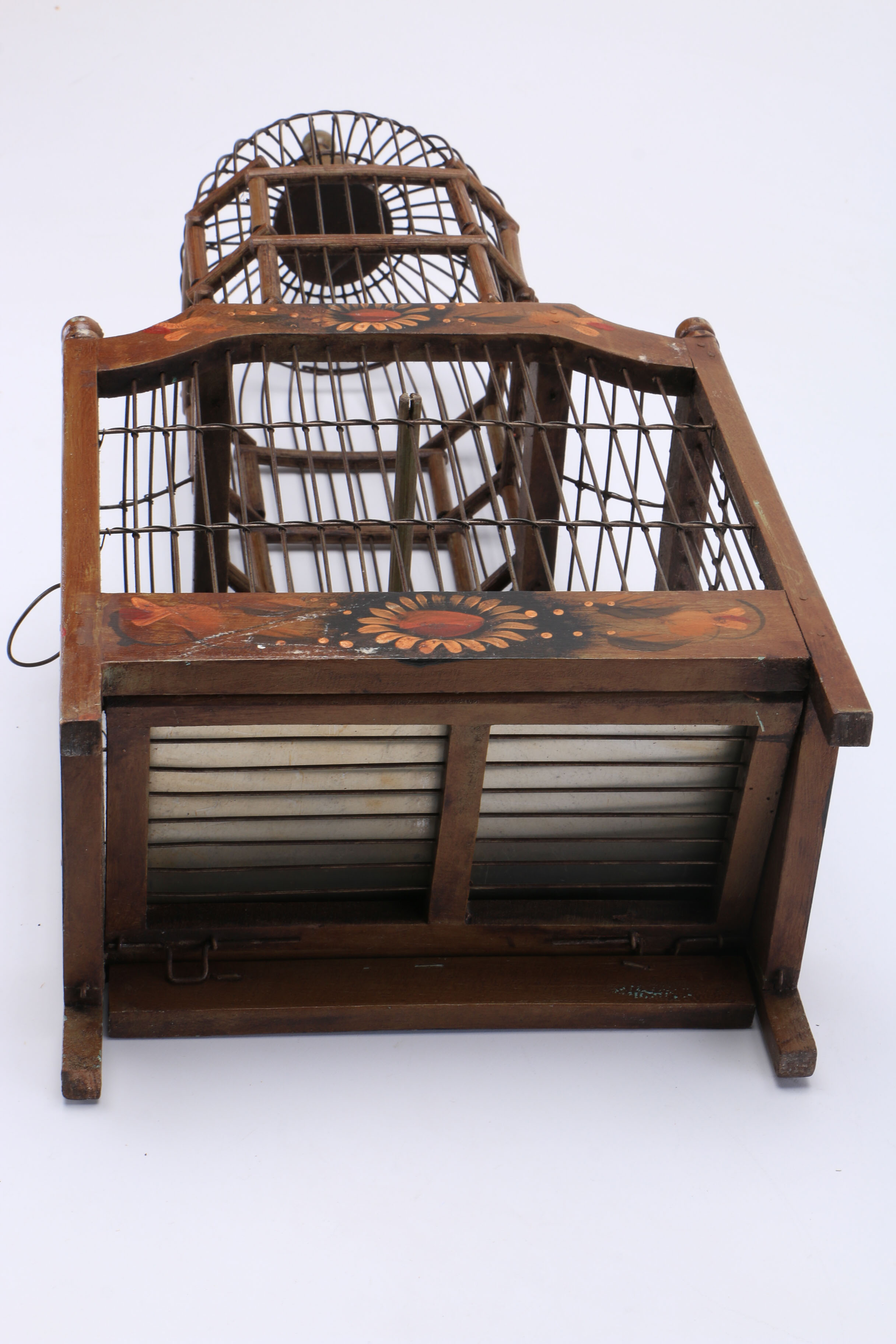 Hand Painted Wooden Birdcage