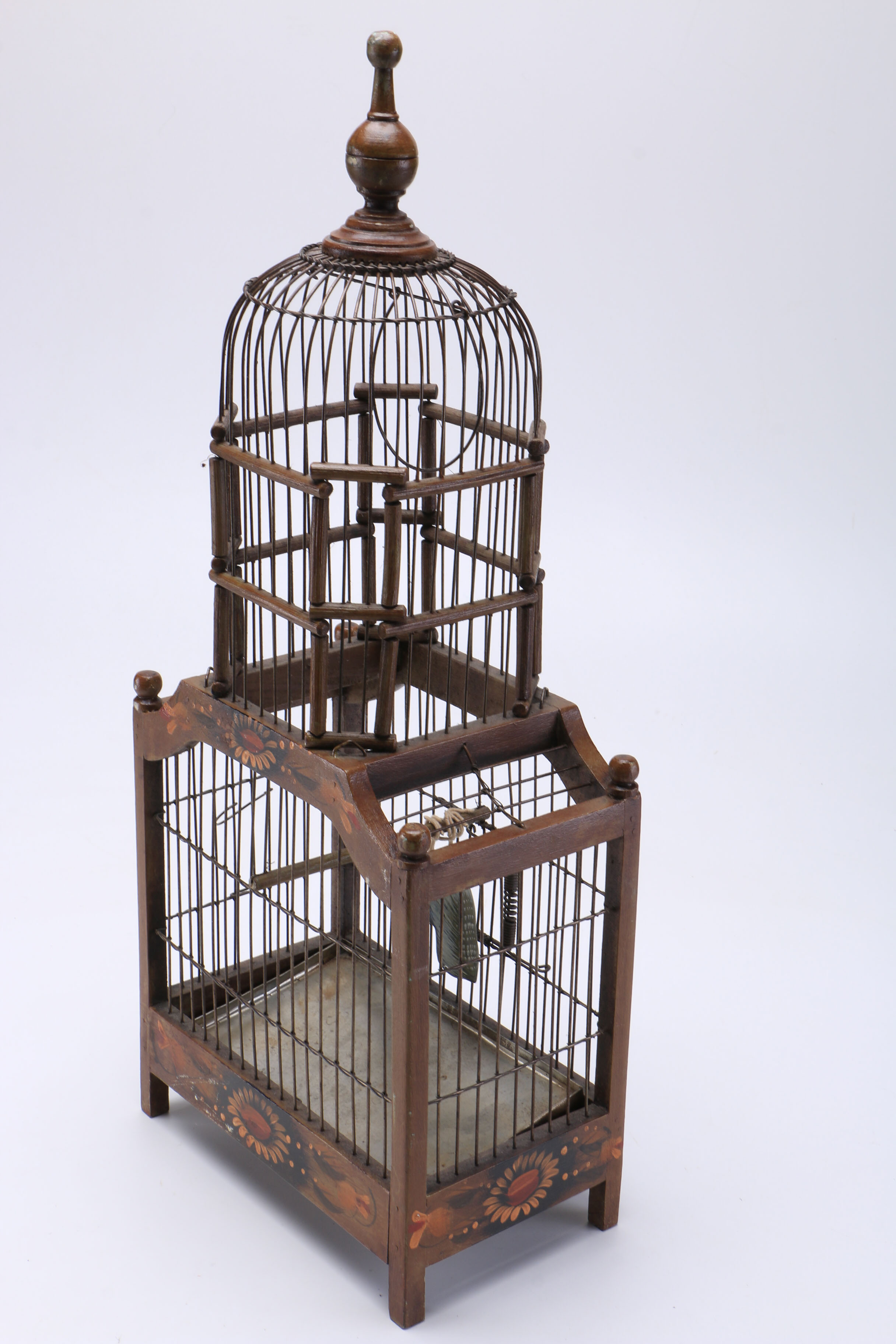 Hand Painted Wooden Birdcage