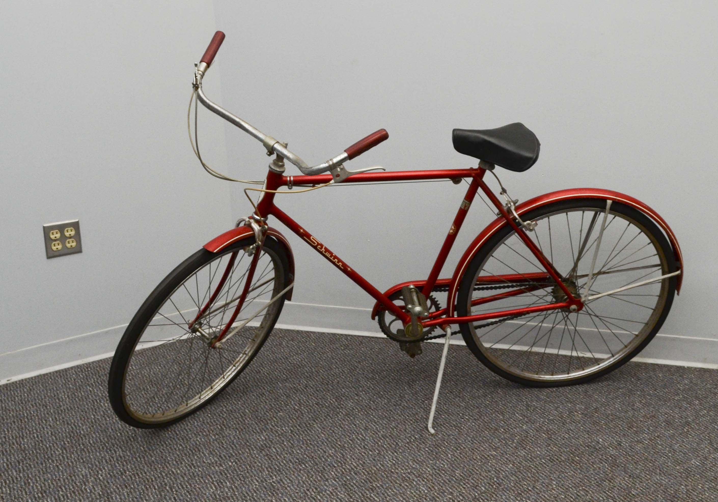 Pair of  Vintage Red Schwinn Racer Bicycles