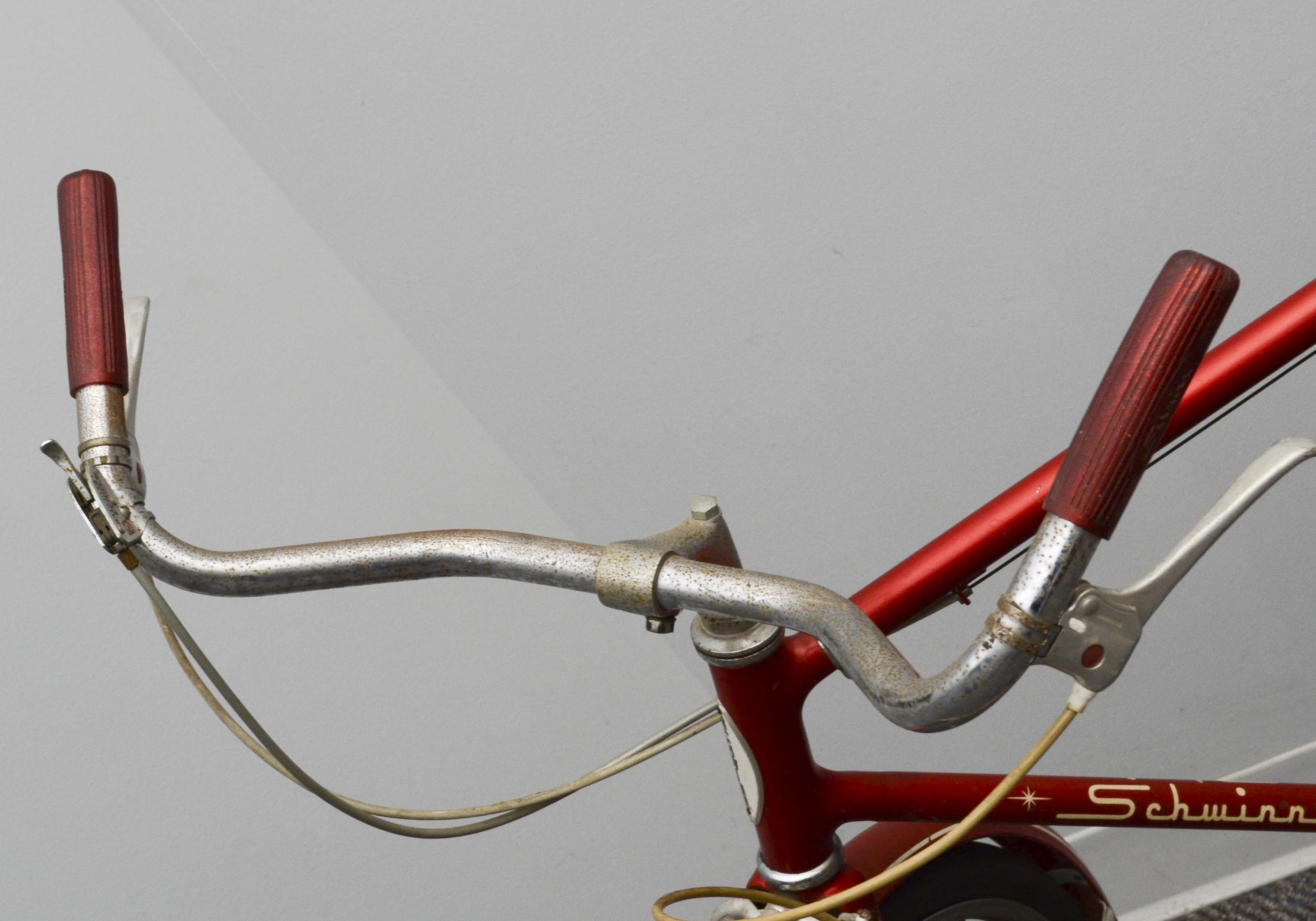 Pair of  Vintage Red Schwinn Racer Bicycles