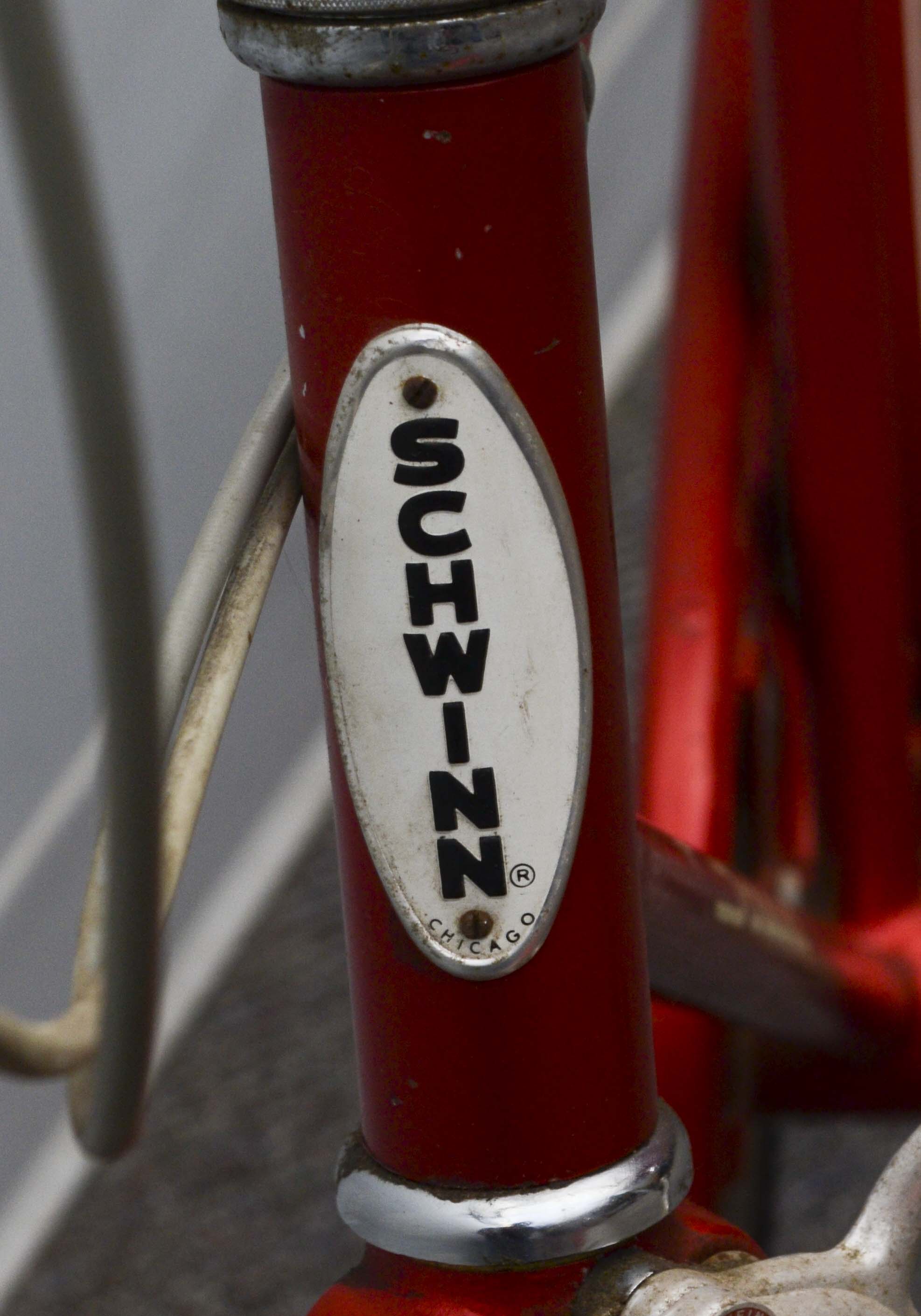 Pair of  Vintage Red Schwinn Racer Bicycles