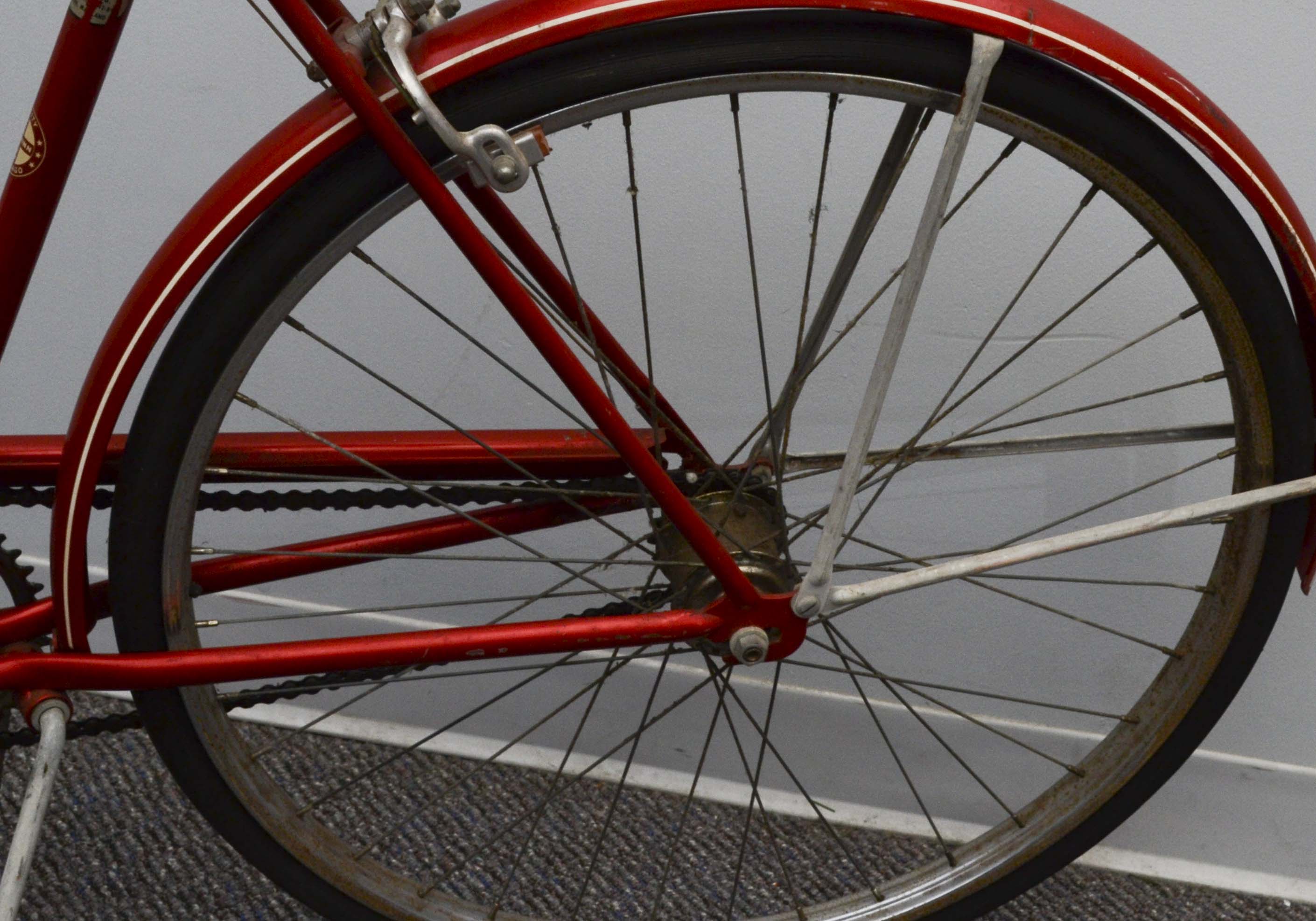 Pair of  Vintage Red Schwinn Racer Bicycles