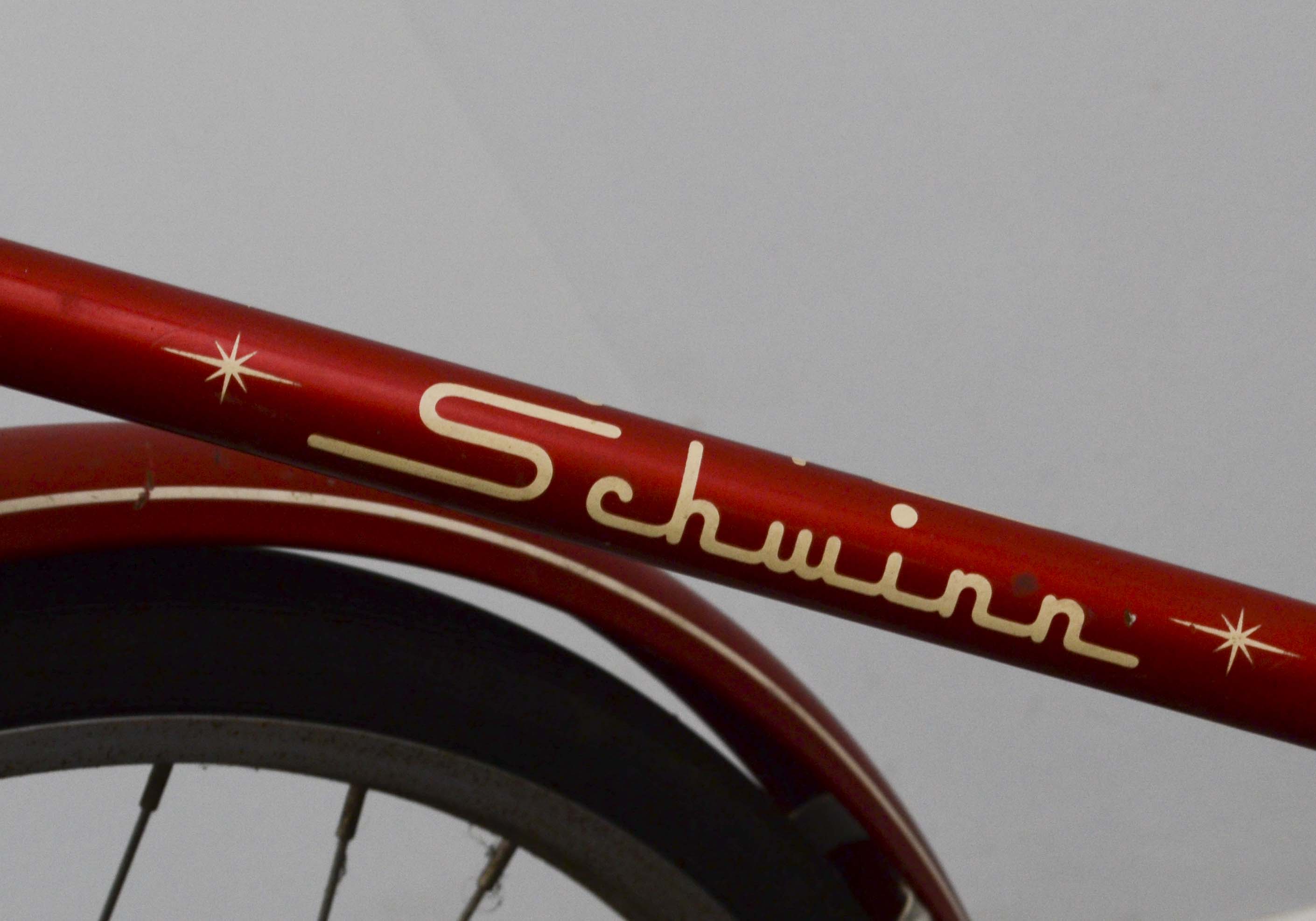 Pair of  Vintage Red Schwinn Racer Bicycles