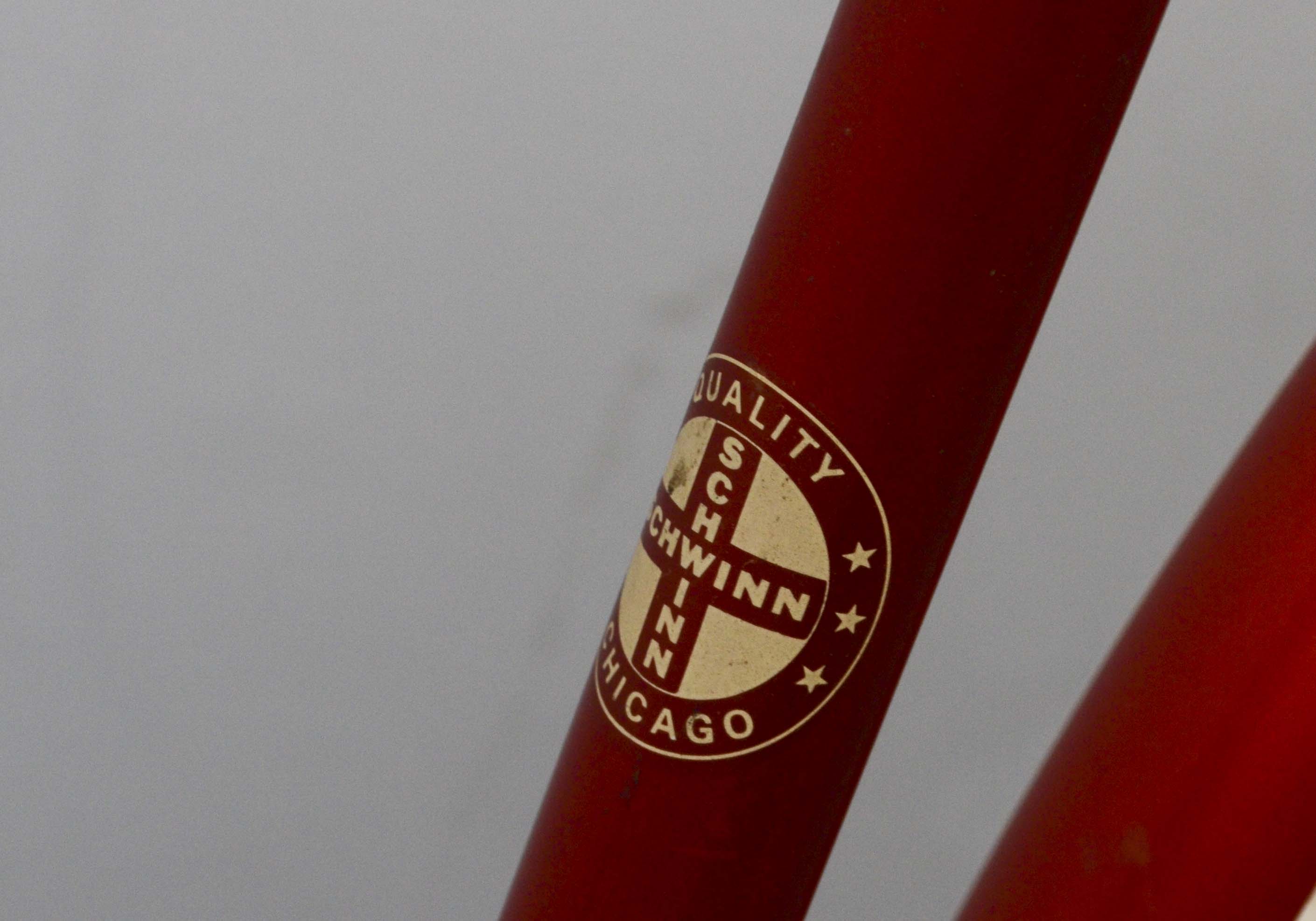 Pair of  Vintage Red Schwinn Racer Bicycles