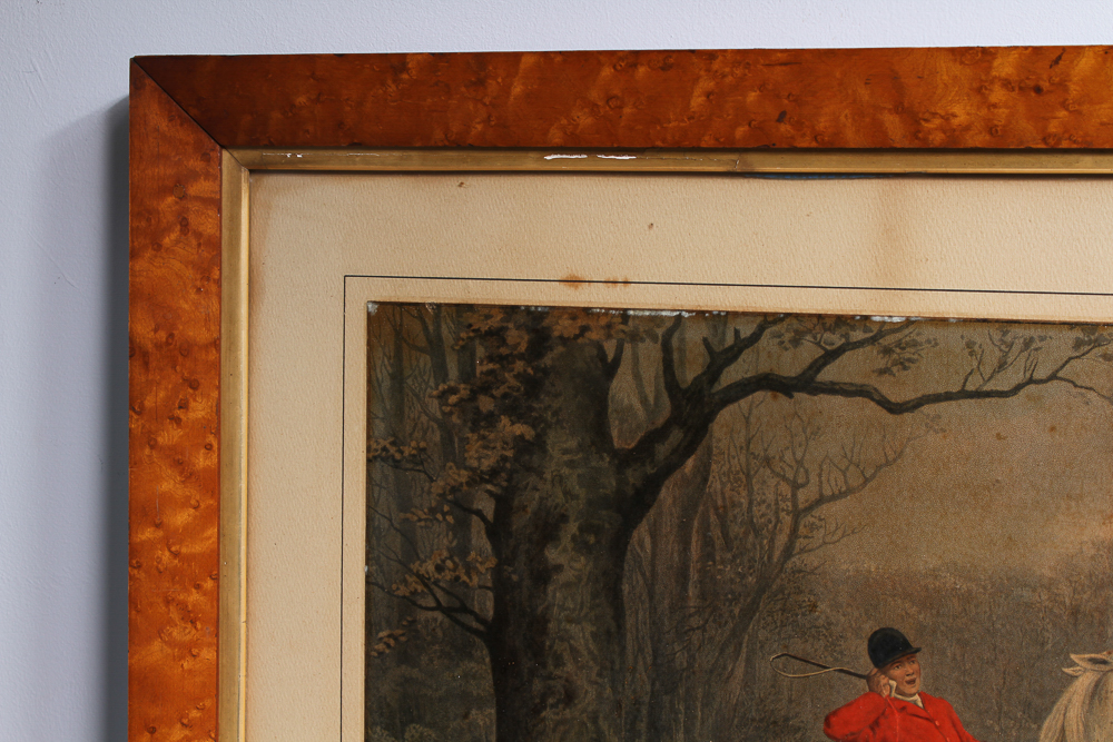 Victorian Color Engraving "A View Halloo"