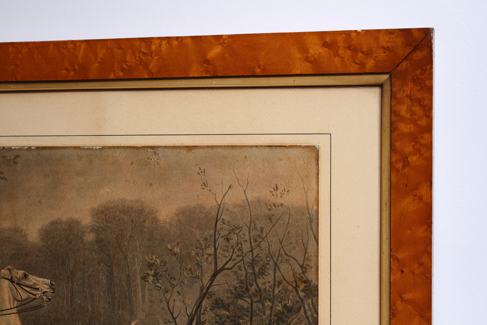 Victorian Color Engraving "A View Halloo"