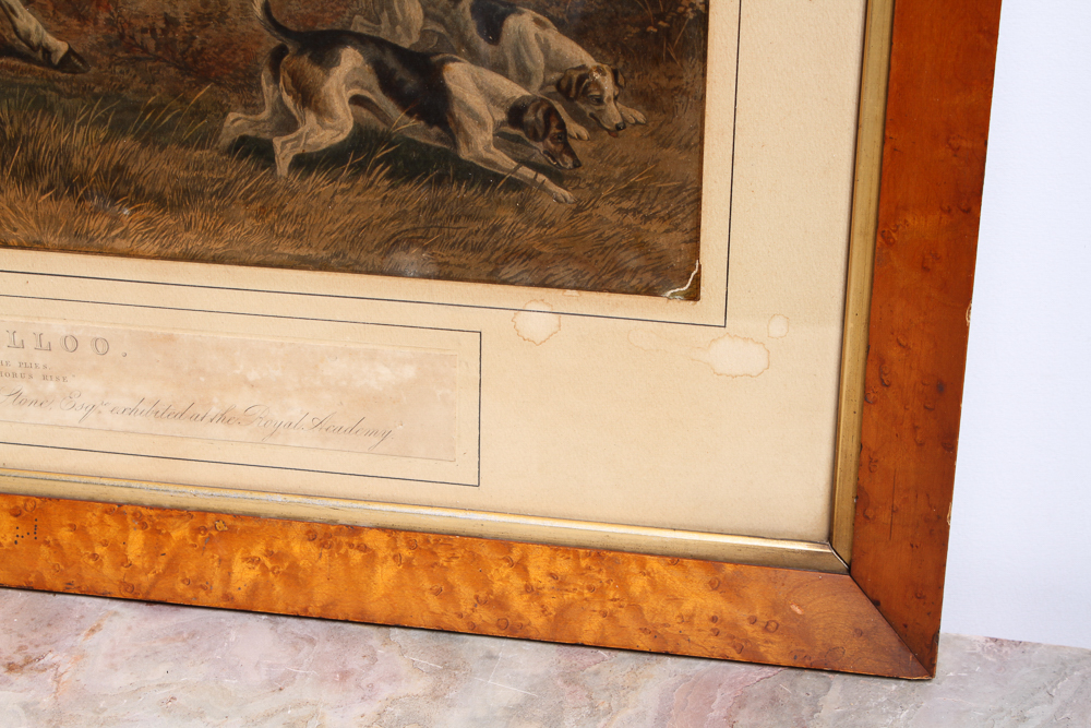 Victorian Color Engraving "A View Halloo"