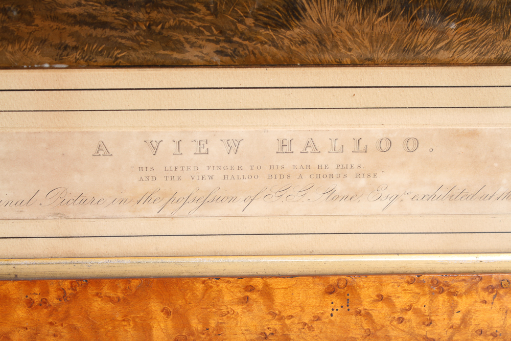 Victorian Color Engraving "A View Halloo"