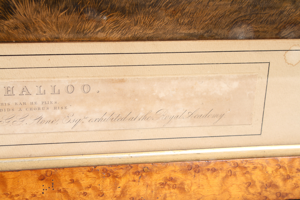 Victorian Color Engraving "A View Halloo"