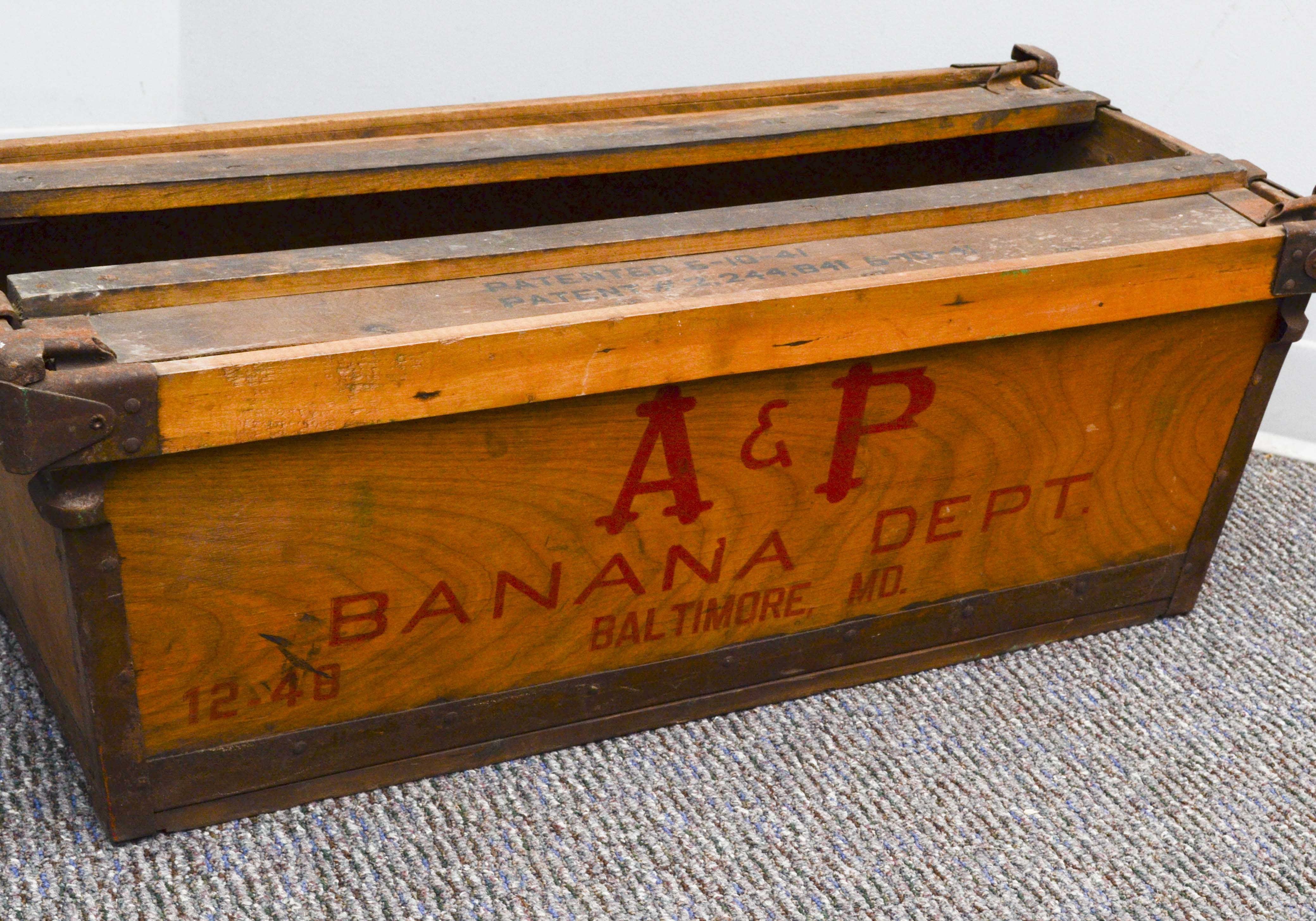 Vintage A & P Banana Department Wood Crate