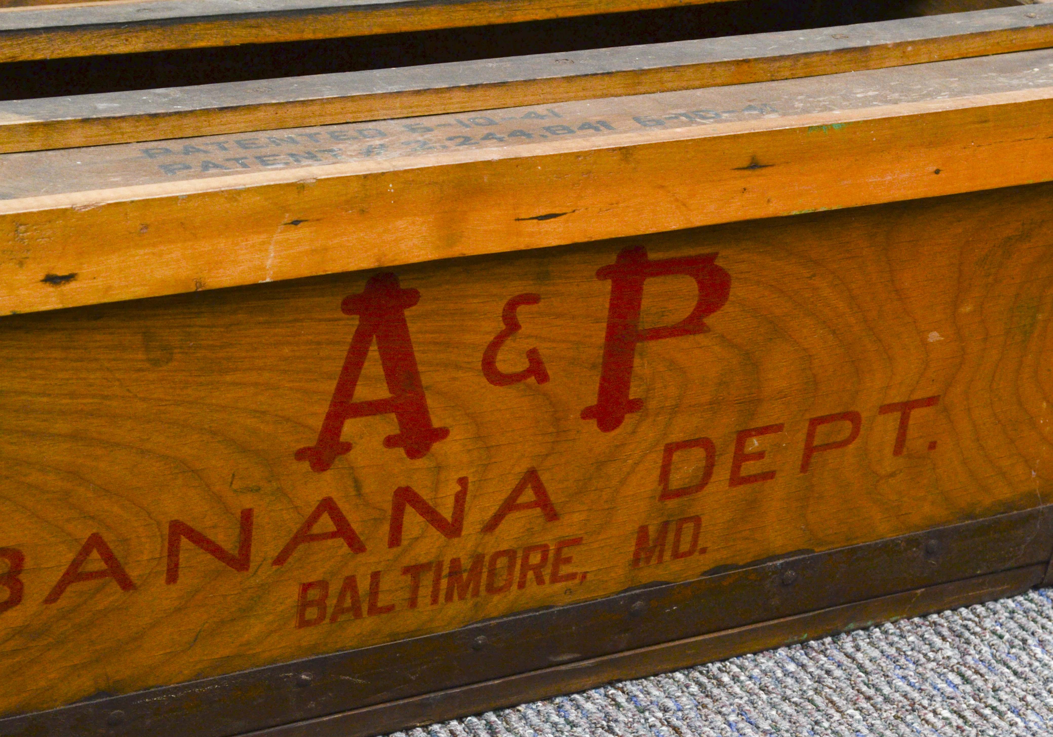 Vintage A & P Banana Department Wood Crate
