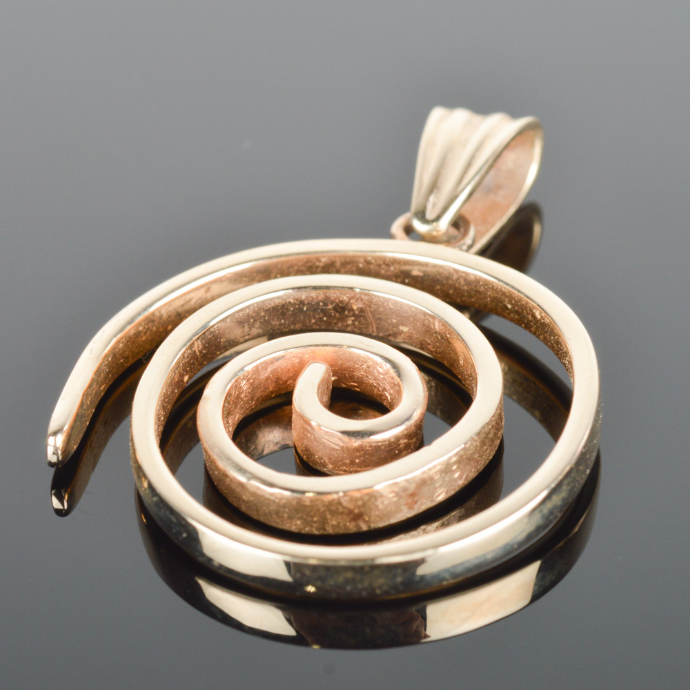 14K Yellow Gold Spiral Pendant