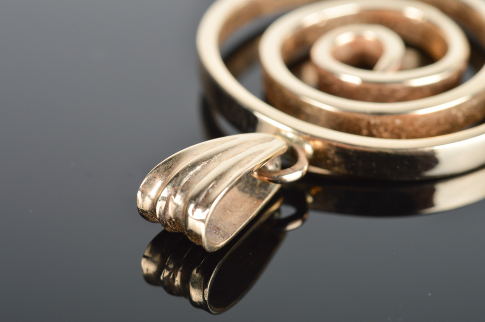 14K Yellow Gold Spiral Pendant
