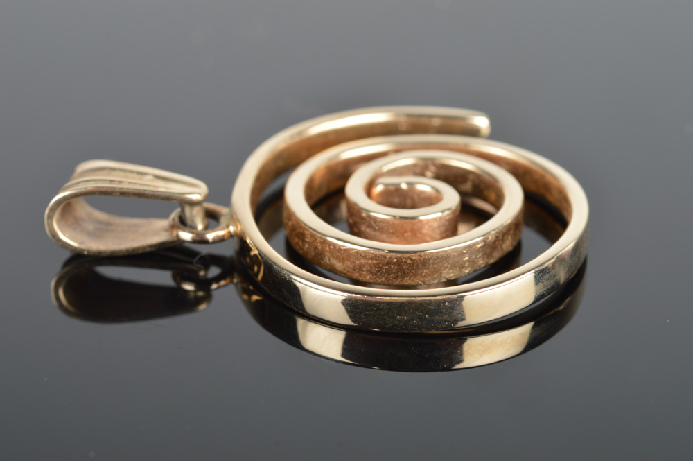 14K Yellow Gold Spiral Pendant