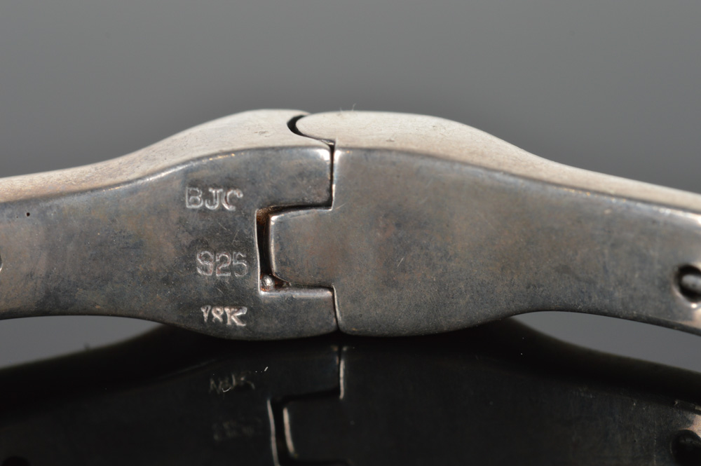 Samuel Behnam Sterling Silver and 18K Yellow Gold, Blue Topaz and Amethyst Accented Cuff