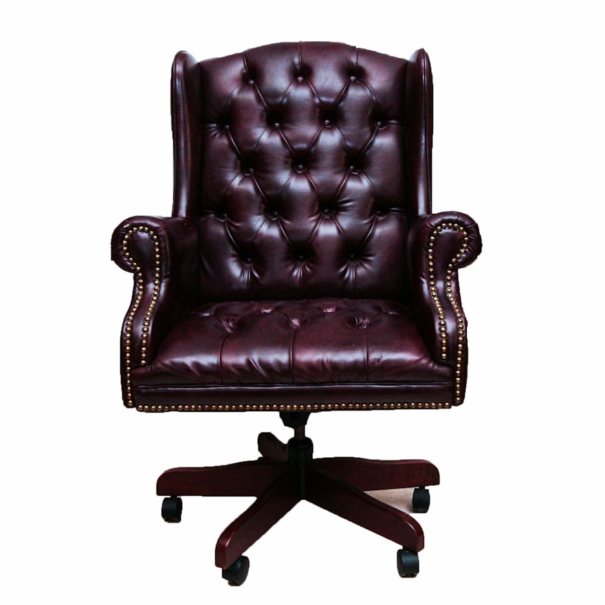 Faux Leather Wingback Office Chair
