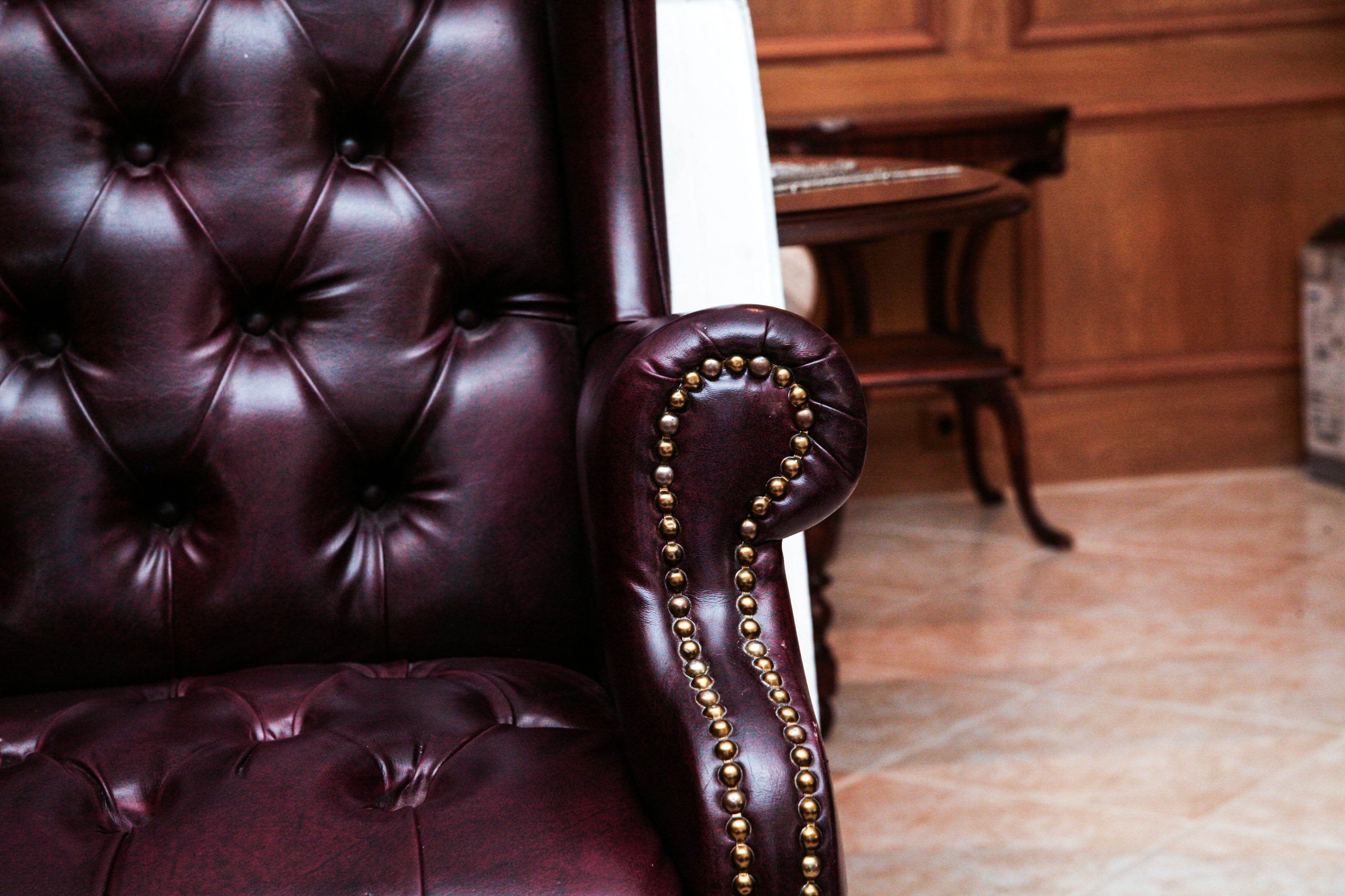 Faux Leather Wingback Office Chair