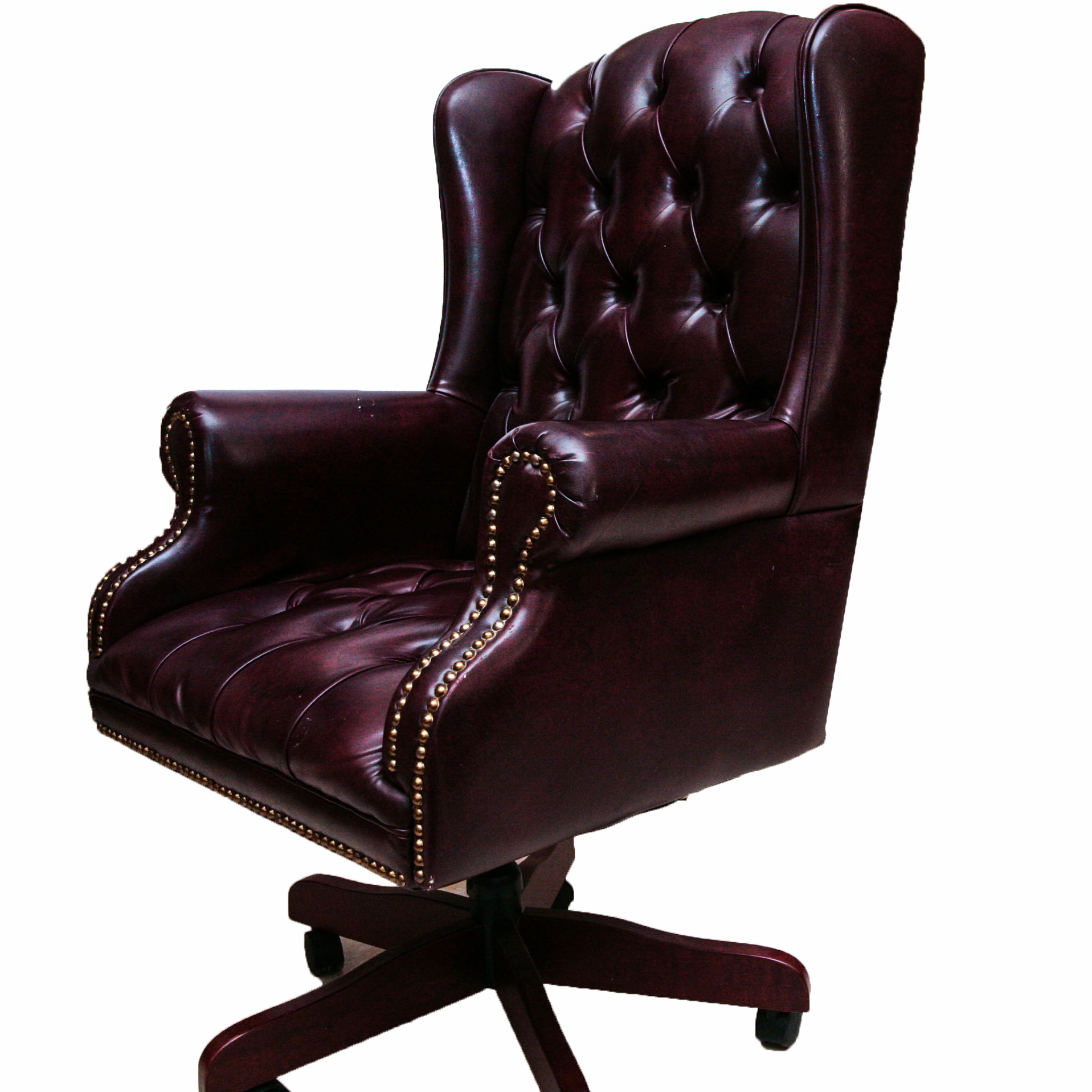 Faux Leather Wingback Office Chair