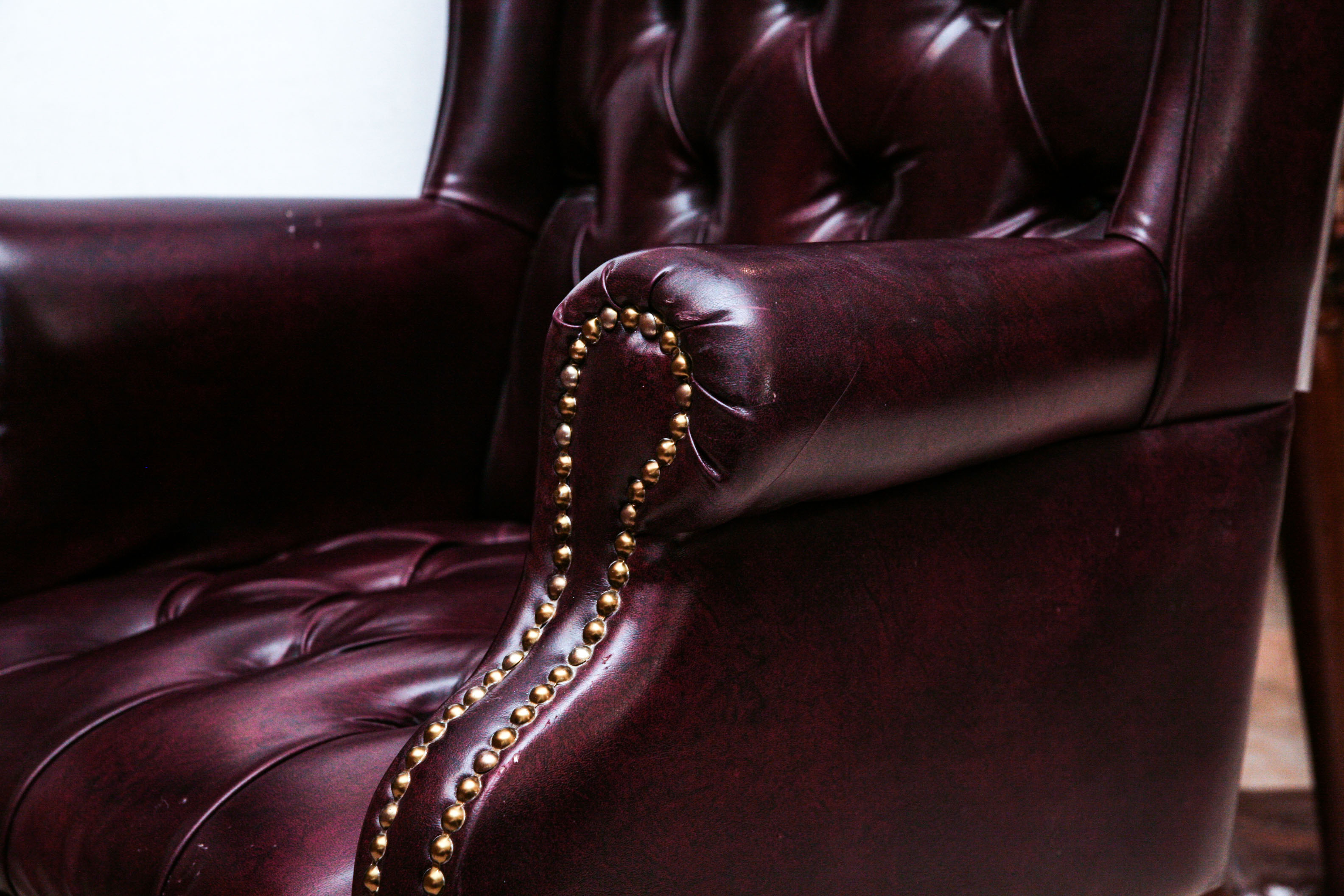 Faux Leather Wingback Office Chair