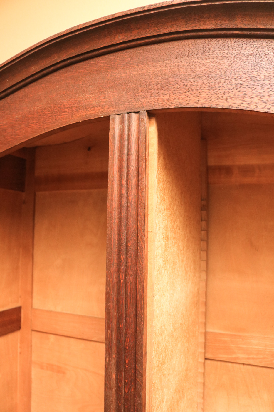 Vintage Wooden China Cabinet with Glass Doors