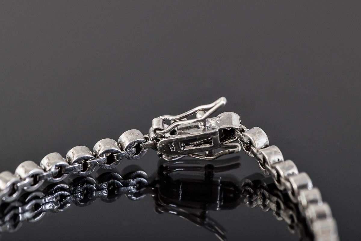 Sterling Silver and Bezel Set Cubic Zirconia Tennis Bracelet