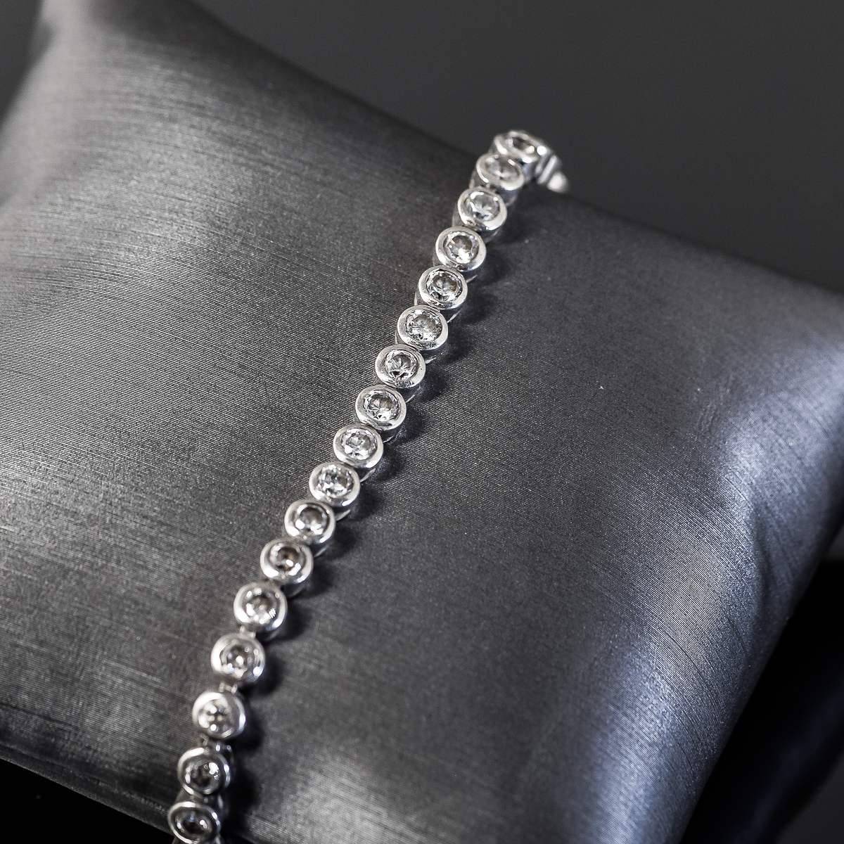 Sterling Silver and Bezel Set Cubic Zirconia Tennis Bracelet