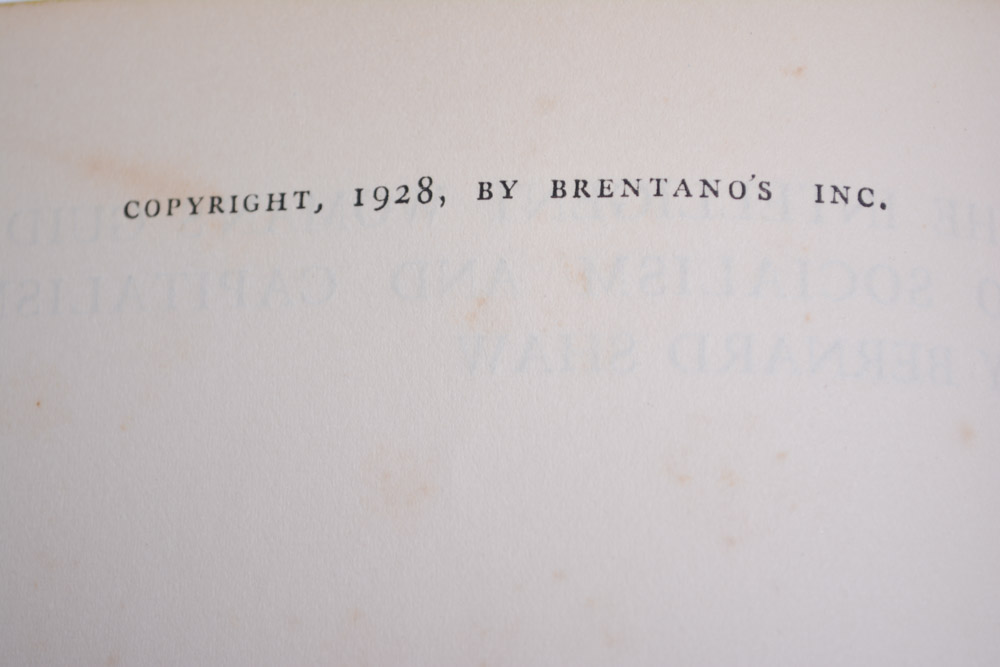"The Intelligent Woman's Guide to Socialism and Capitalism" 1928 First Edition