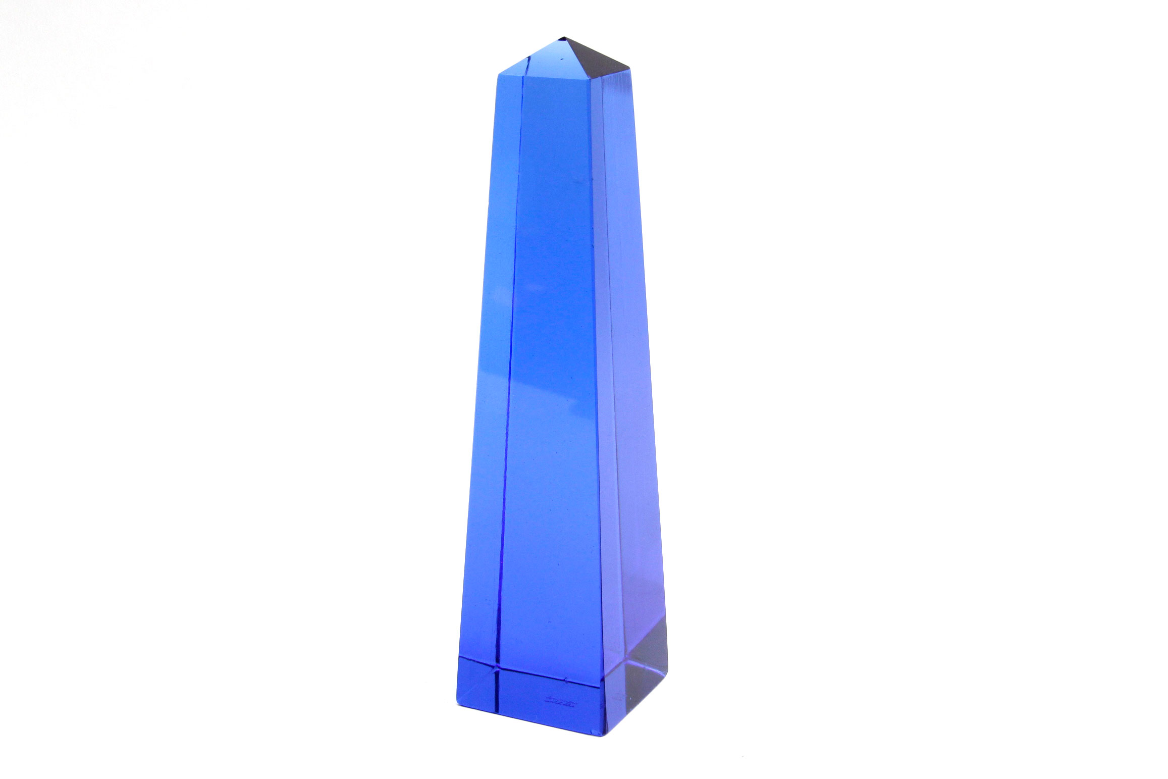 Paolo 1970s Venini Cobalt Blue Art Glass Obelisk