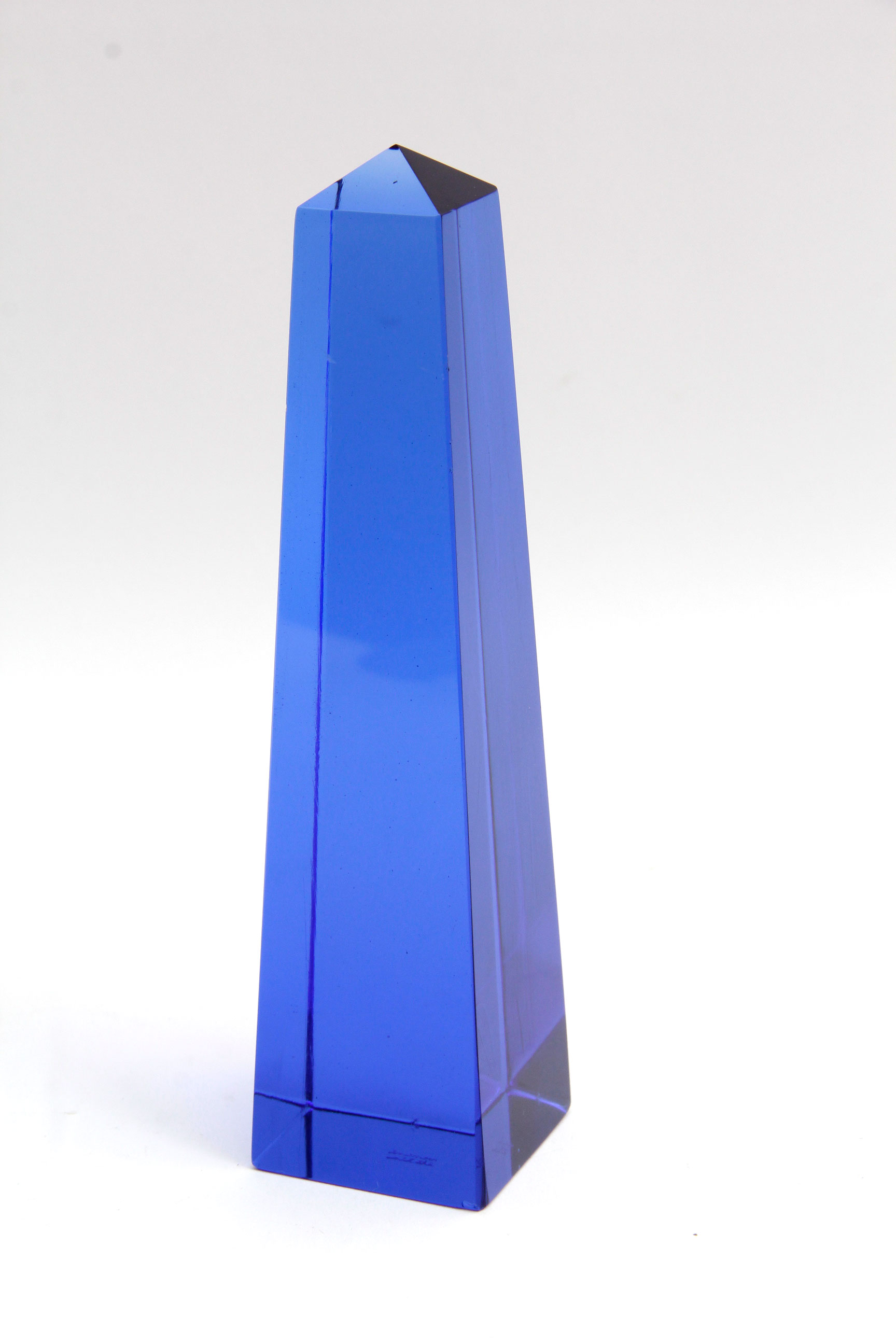Paolo 1970s Venini Cobalt Blue Art Glass Obelisk