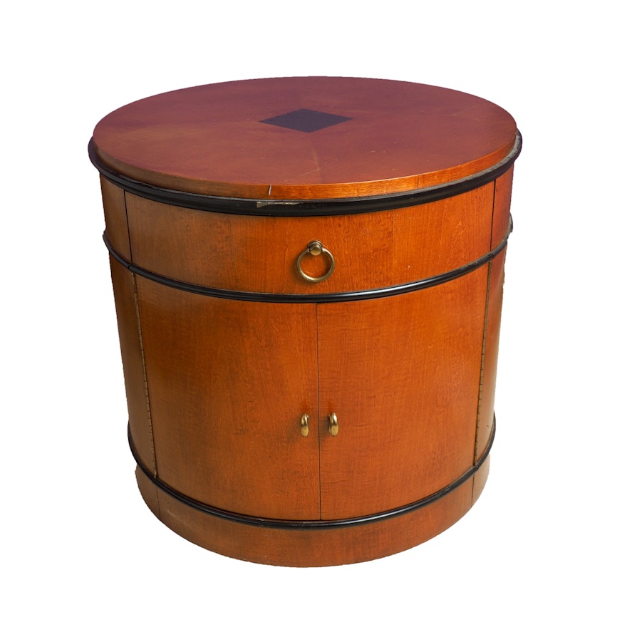 National Mt. Airy Biedermeier Drum Nightstand