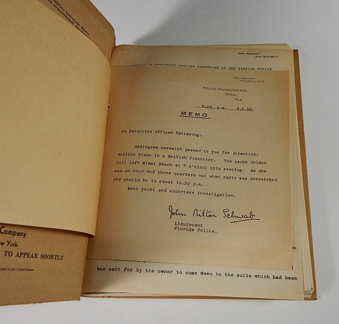 1936 Crimefile Number 1 "File on Bolitho Blane"