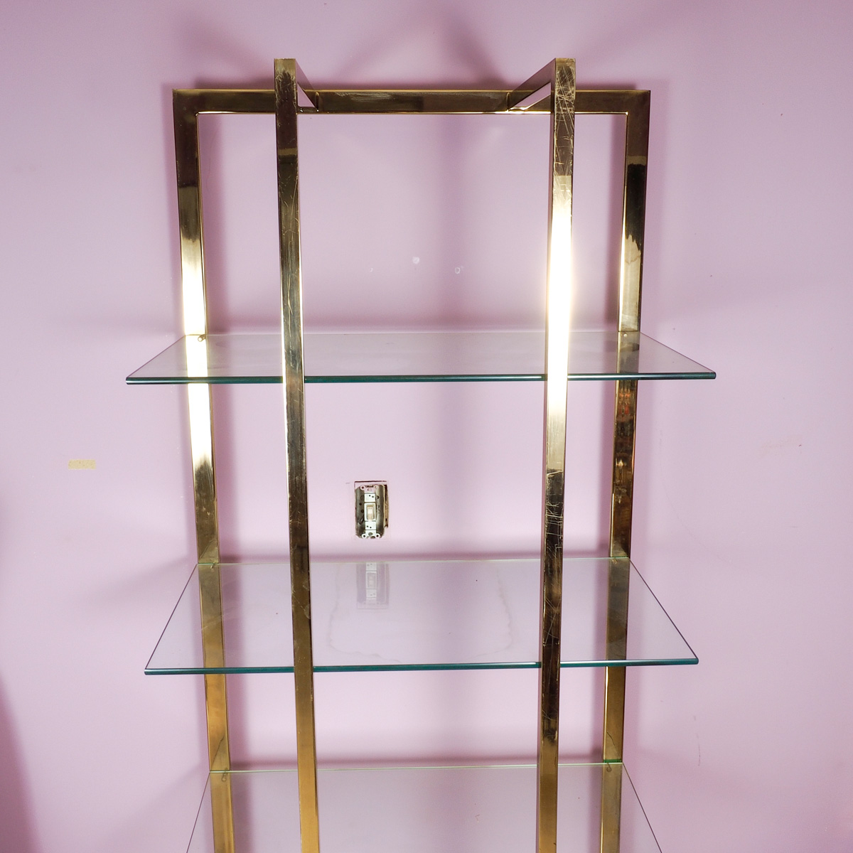 Glass and Brass Frame Bookshelf