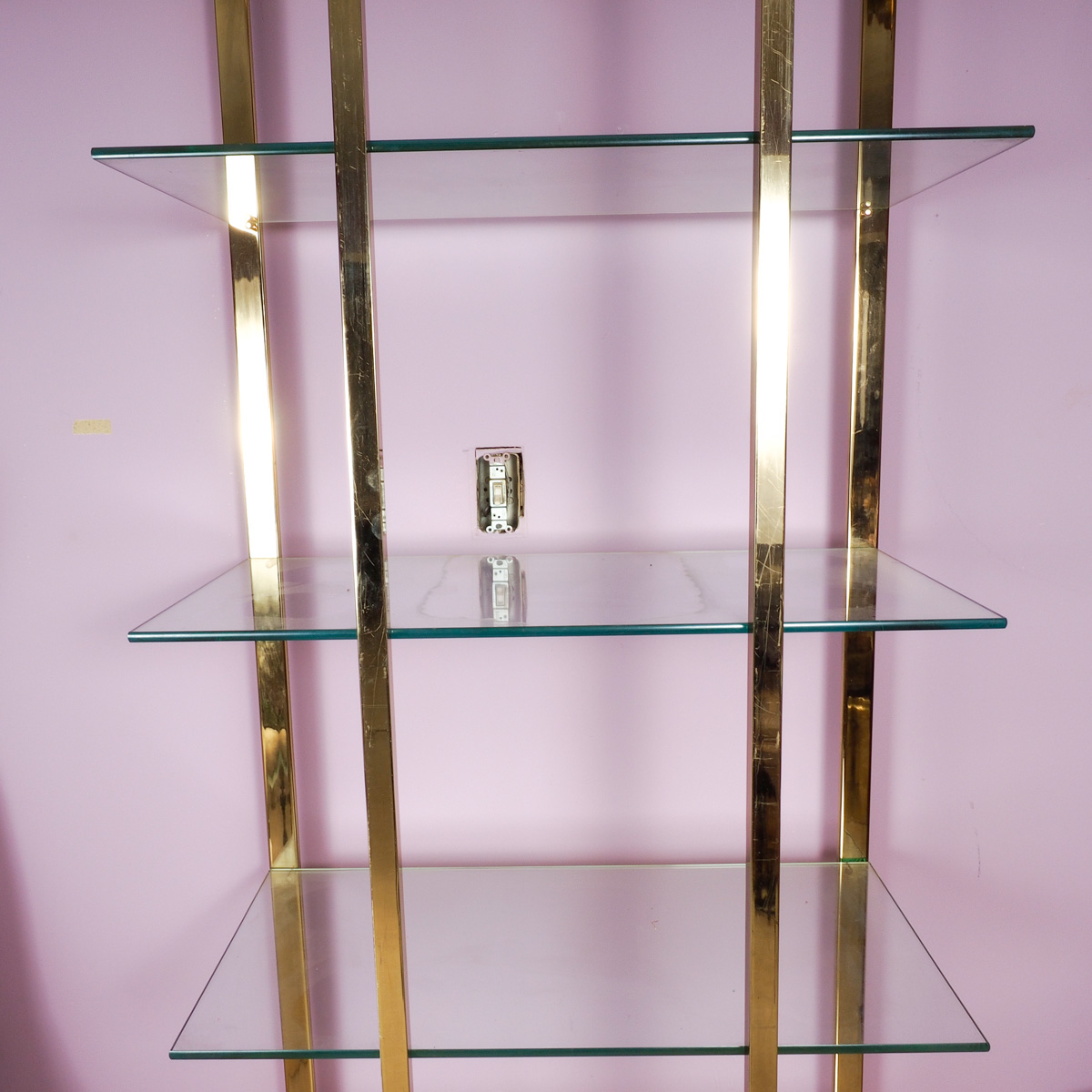 Glass and Brass Frame Bookshelf