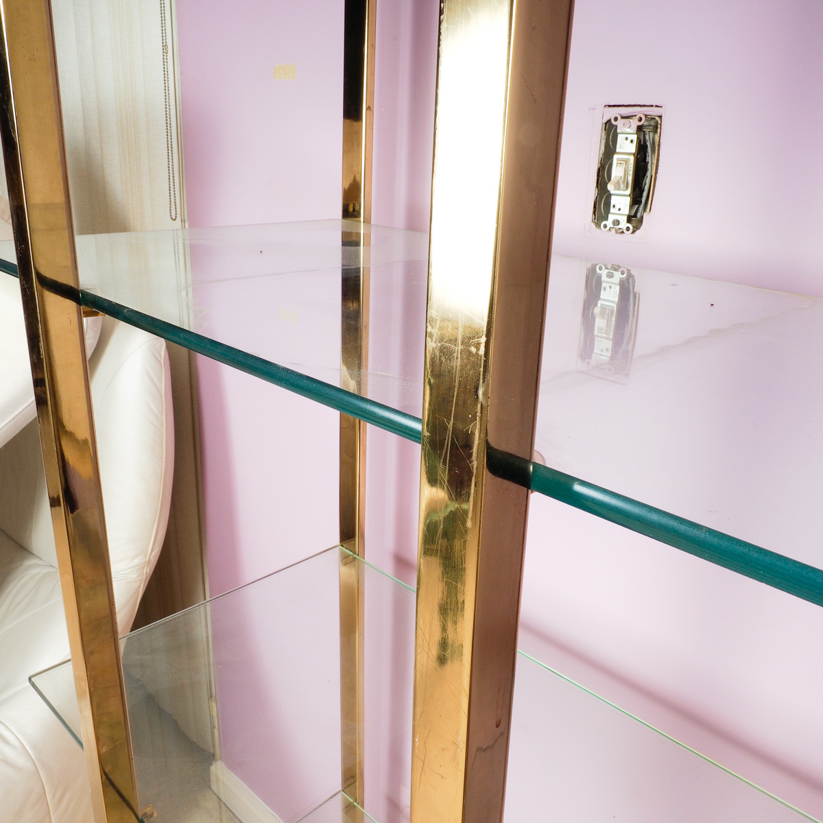 Glass and Brass Frame Bookshelf