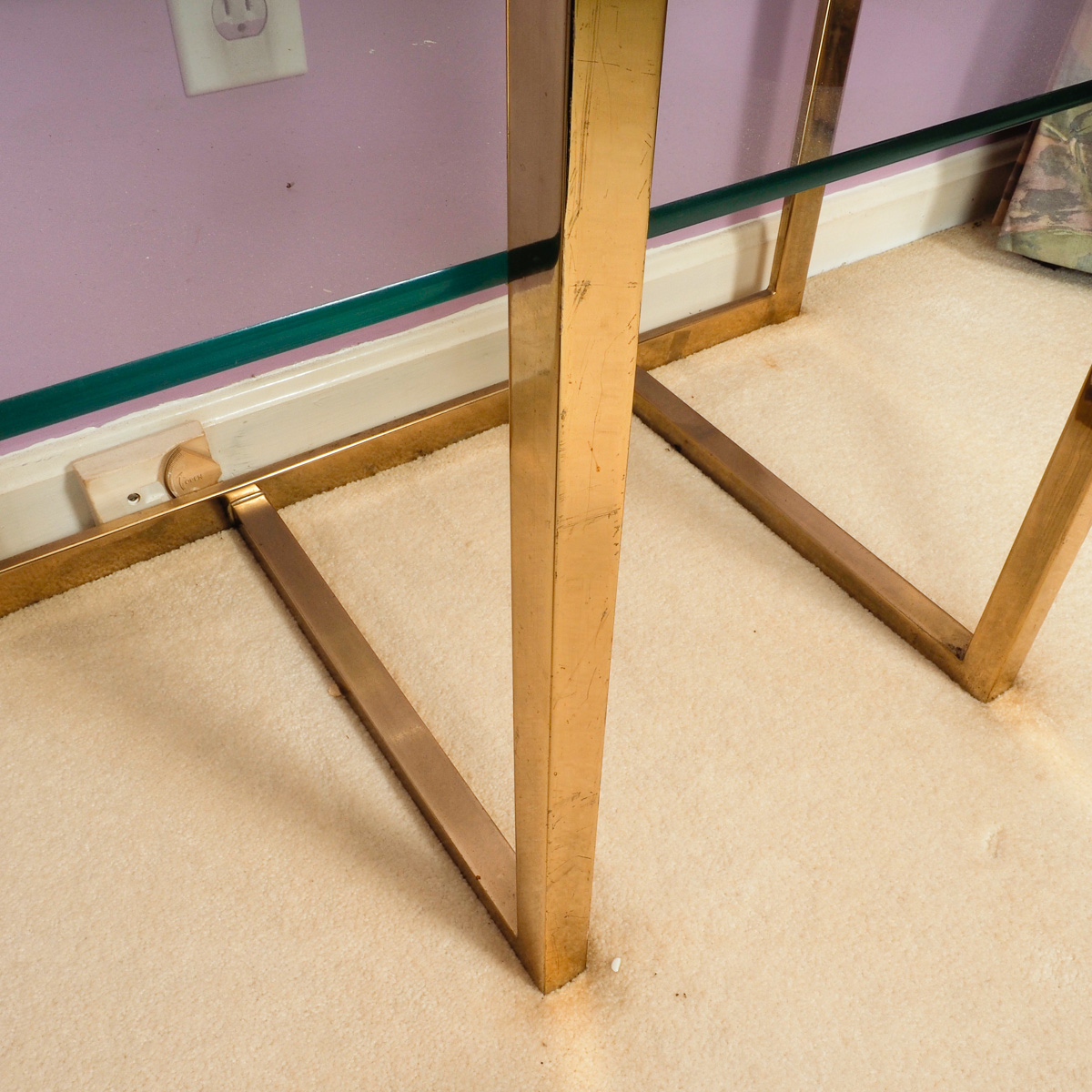 Glass and Brass Frame Bookshelf