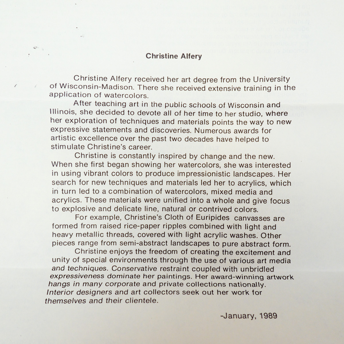 Christine Alfery Original Oil Painting "Windbound"