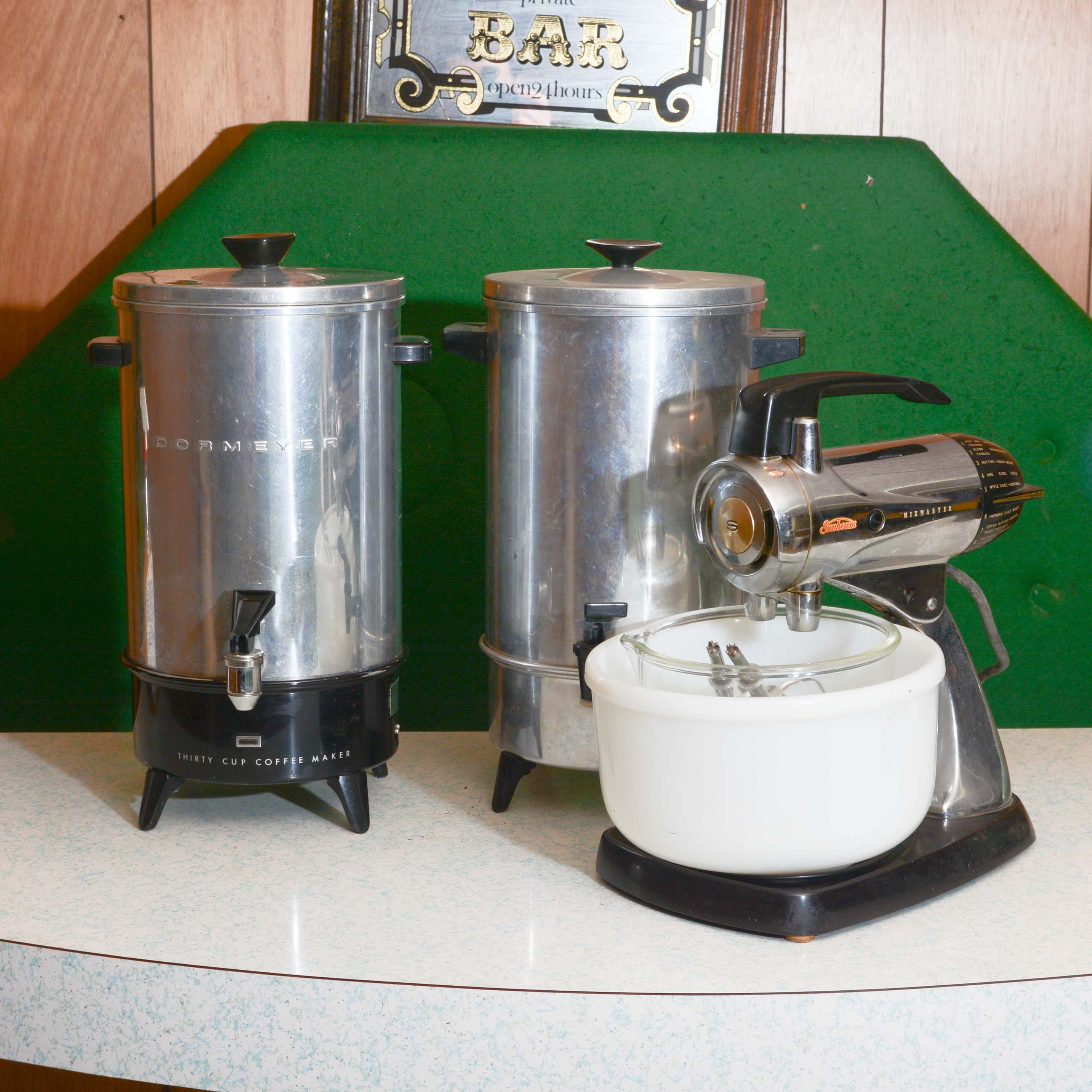 Vintage Sunbeam MixMaster and Coffee Servers