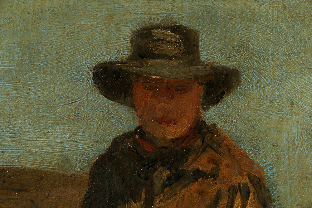 Anton Mauve Oil on Canvas of Cart Driver
