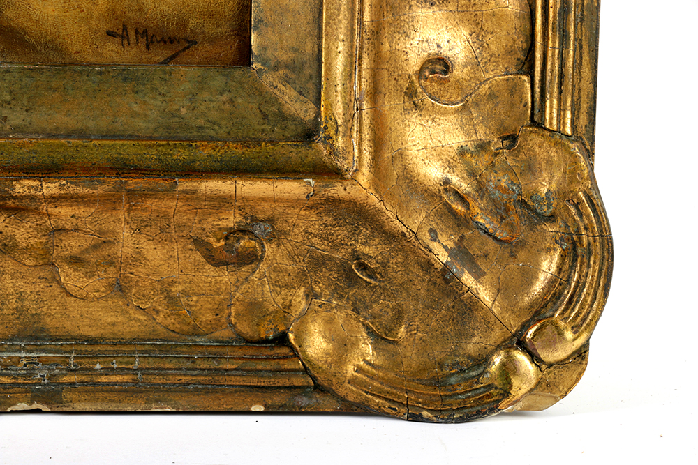 Anton Mauve Oil on Canvas of Cart Driver