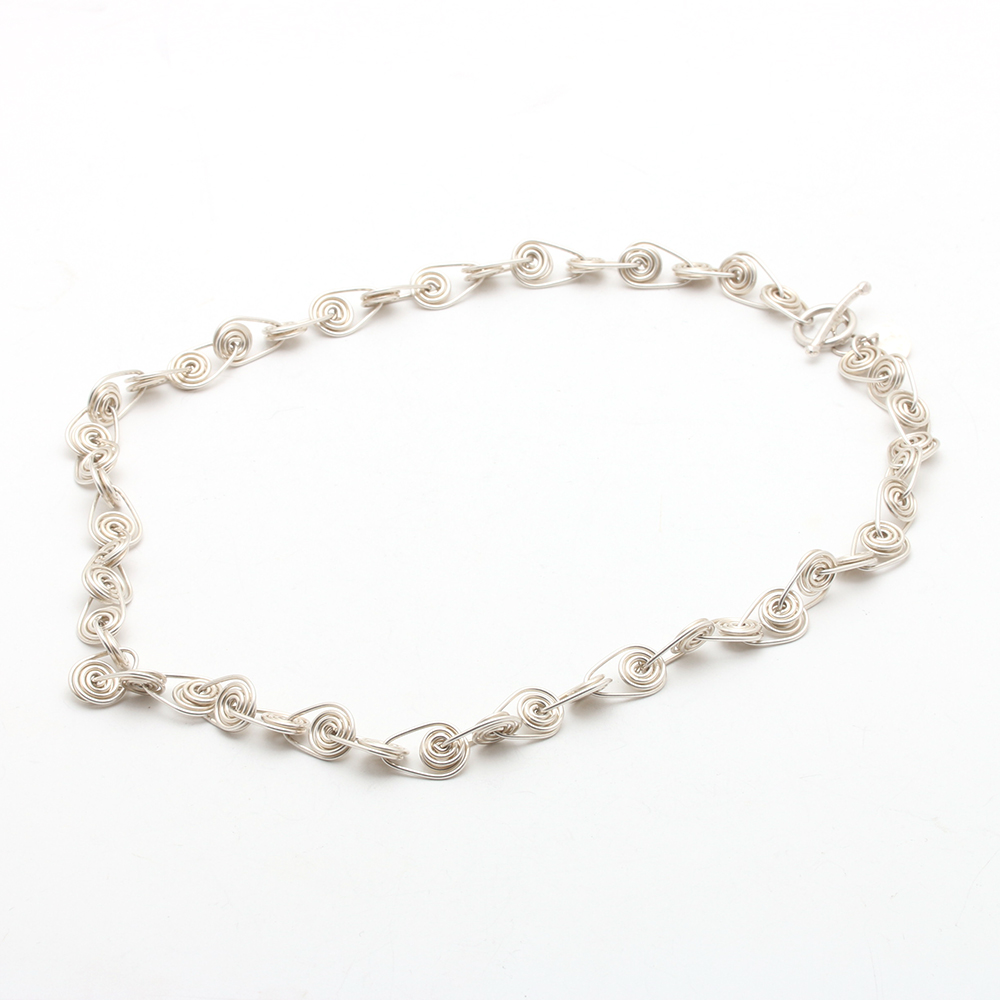 Sterling Silver Leander D'Ambrosia Necklace and Mexican Silver Brooch