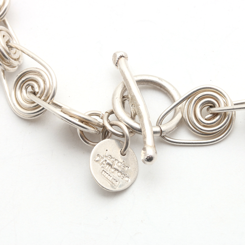 Sterling Silver Leander D'Ambrosia Necklace and Mexican Silver Brooch