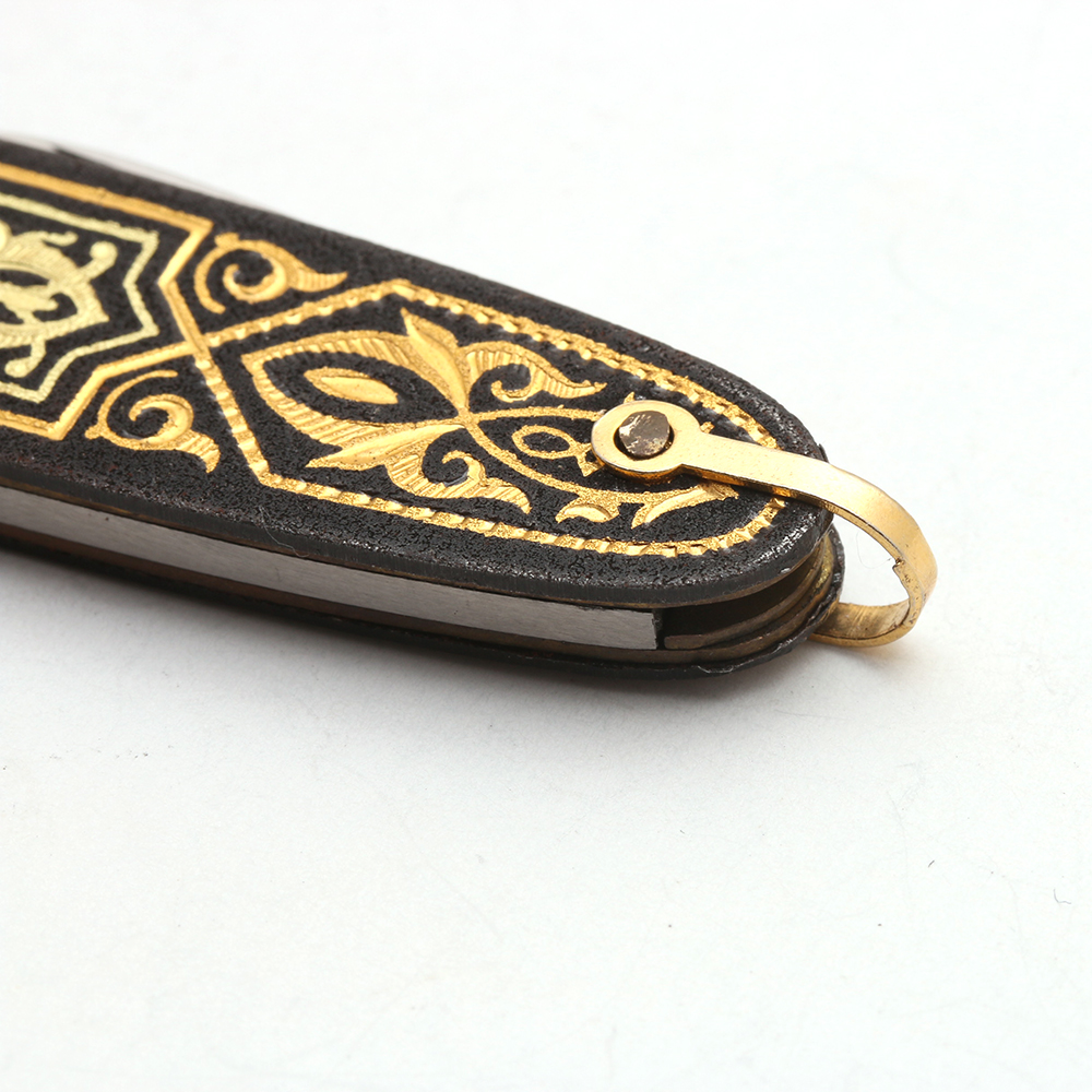 Toledo Spain Folding Pocket Knife with Gold Foil Inlay