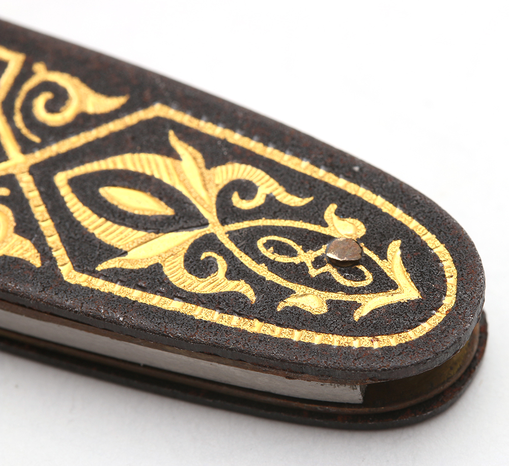 Toledo Spain Folding Pocket Knife with Gold Foil Inlay