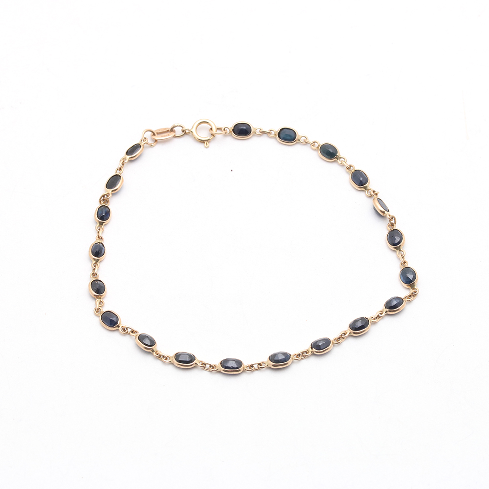 14K Yellow Gold Sapphire Bracelet