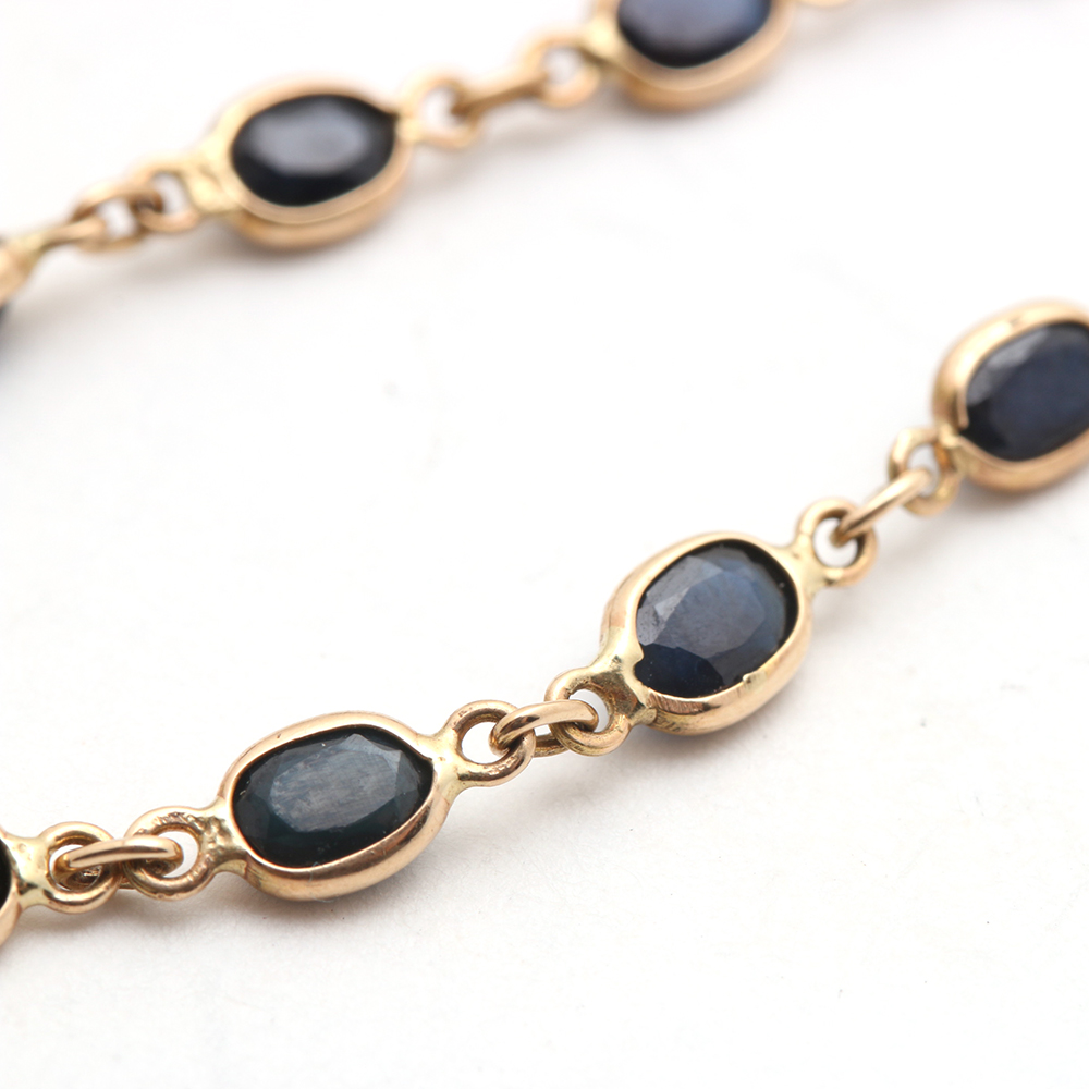 14K Yellow Gold Sapphire Bracelet