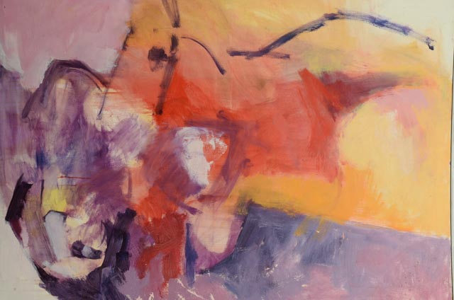 Estelle Laibson Vintage Oil Painting on Canvas "They Walk Away"