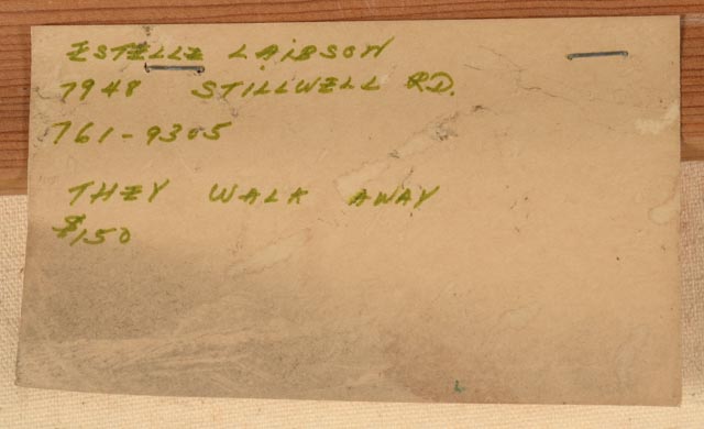 Estelle Laibson Vintage Oil Painting on Canvas "They Walk Away"