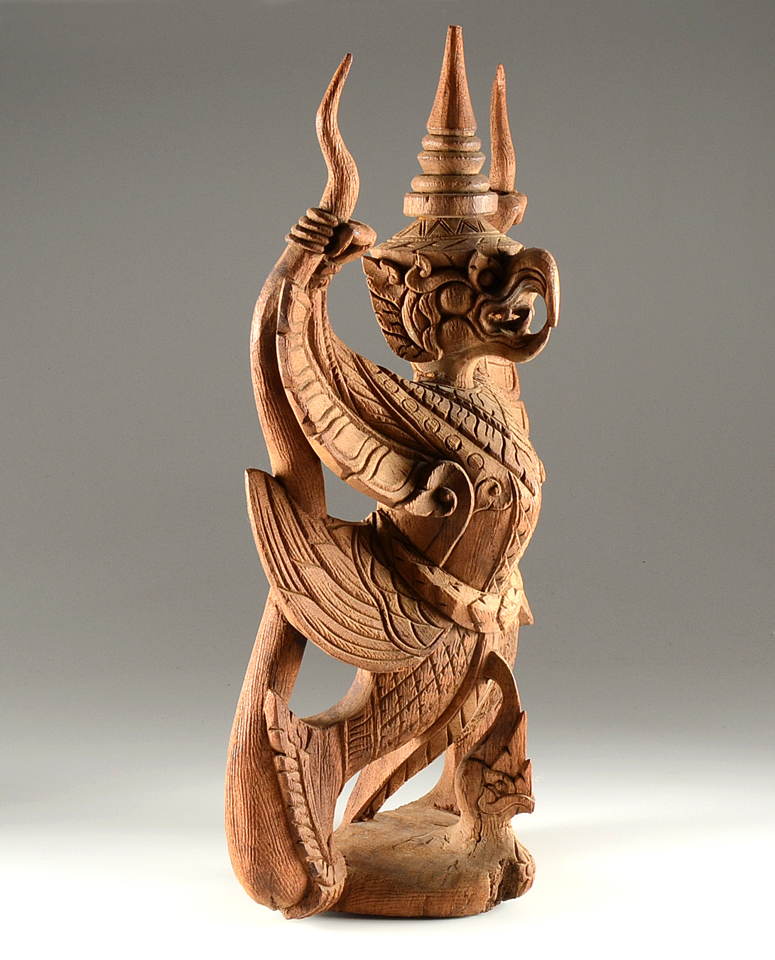 Carved Wood Statue of Garuda