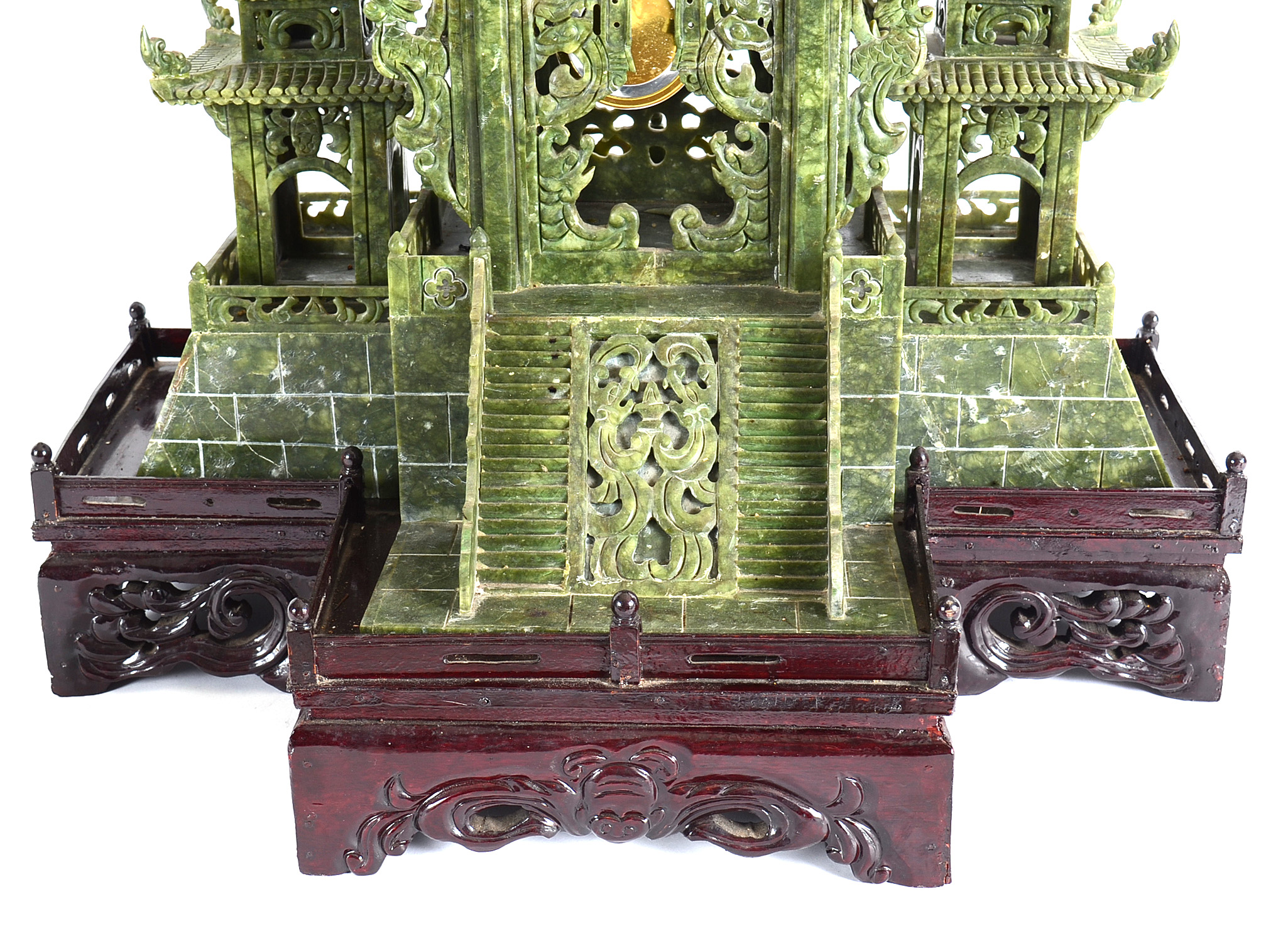 Large Chinese Serpentine Temple Clock