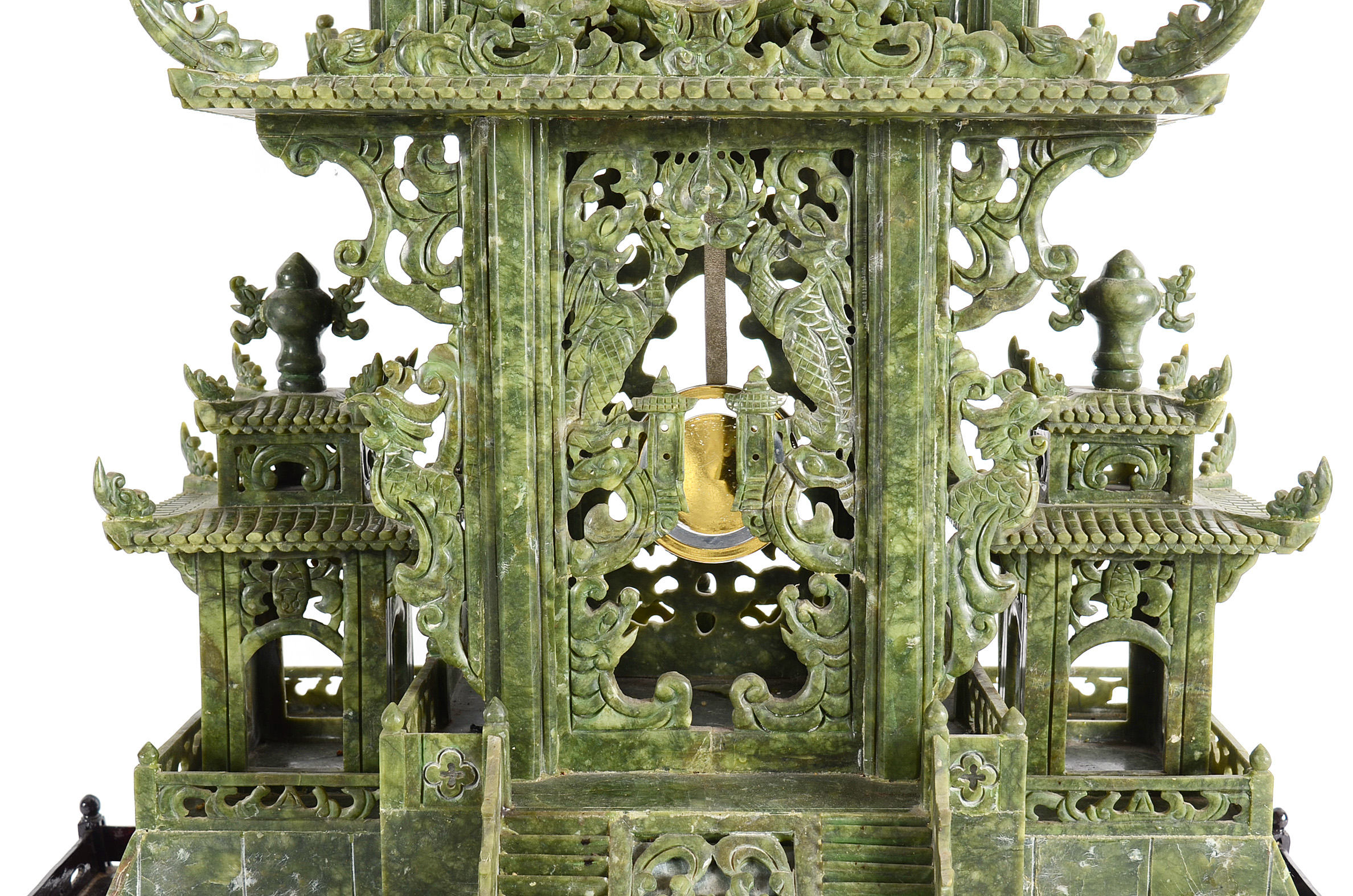 Large Chinese Serpentine Temple Clock